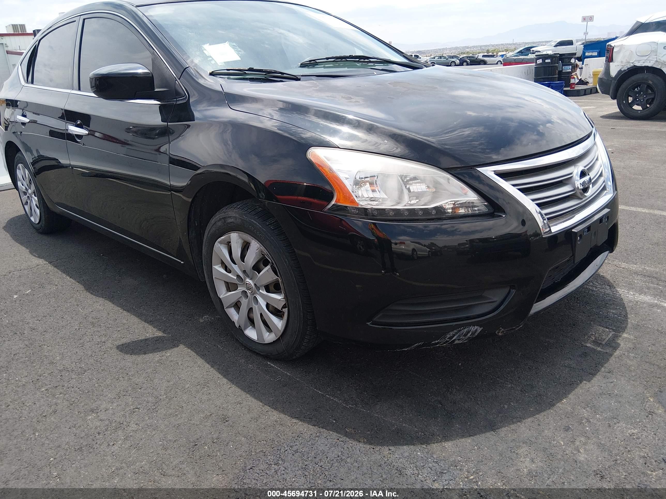 2015 Nissan Sentra S Black vin: 3N1AB7AP2FY263675