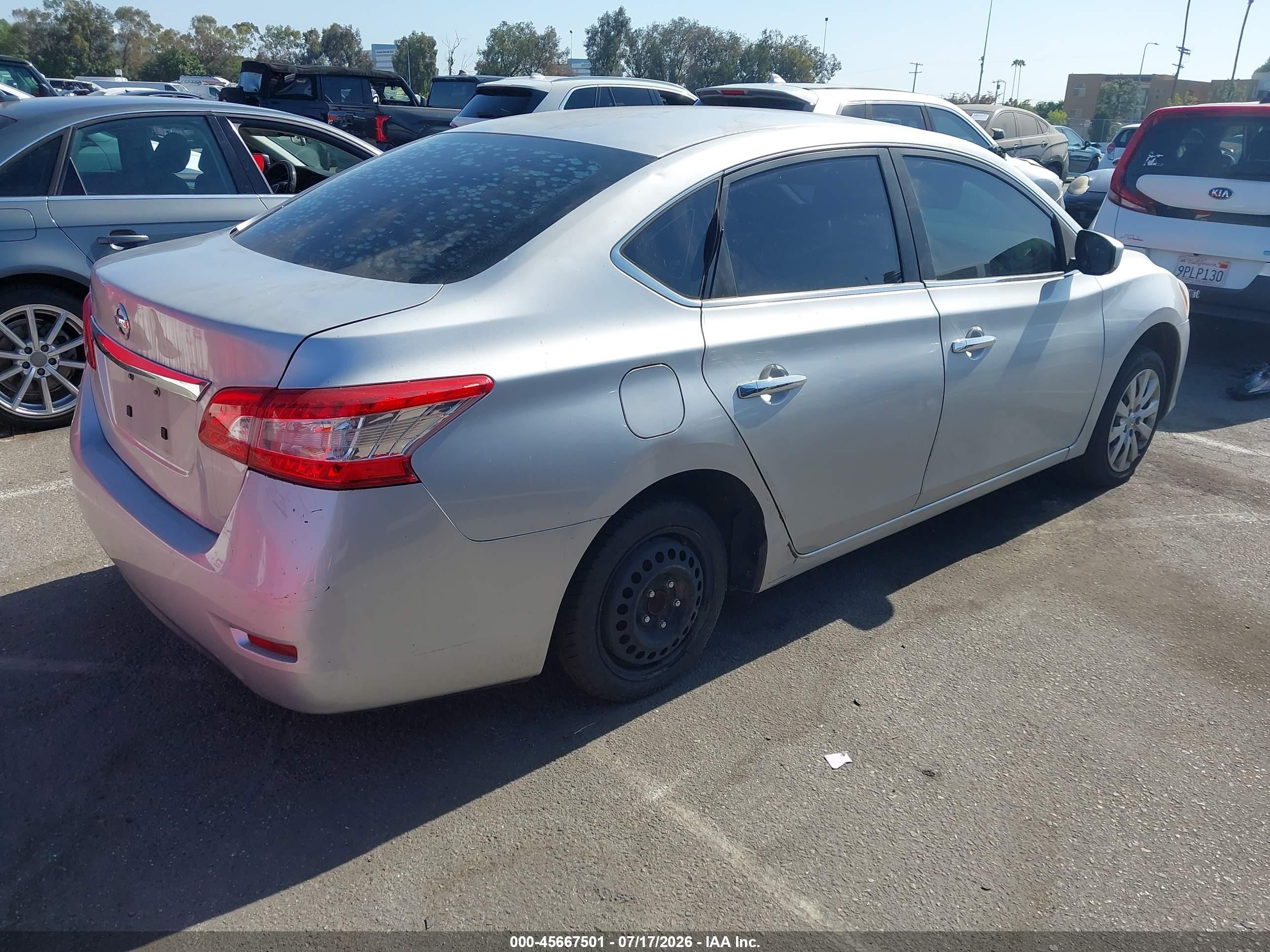 2015 Nissan Sentra S Silver vin: 3N1AB7AP2FY271596