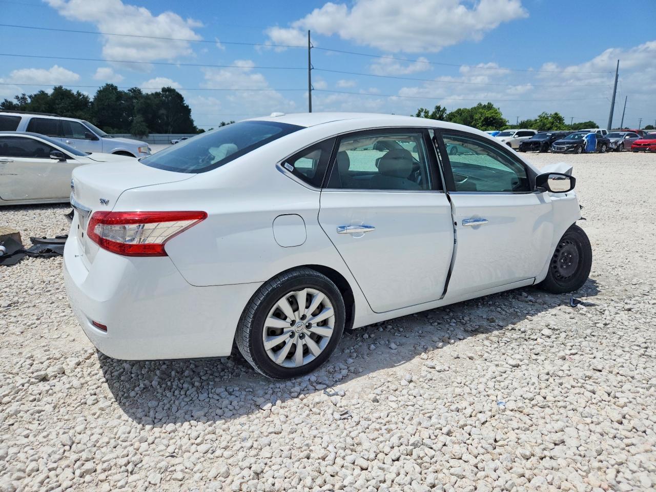 2015 Nissan Sentra Sv Белый vin: 3N1AB7AP2FY278614