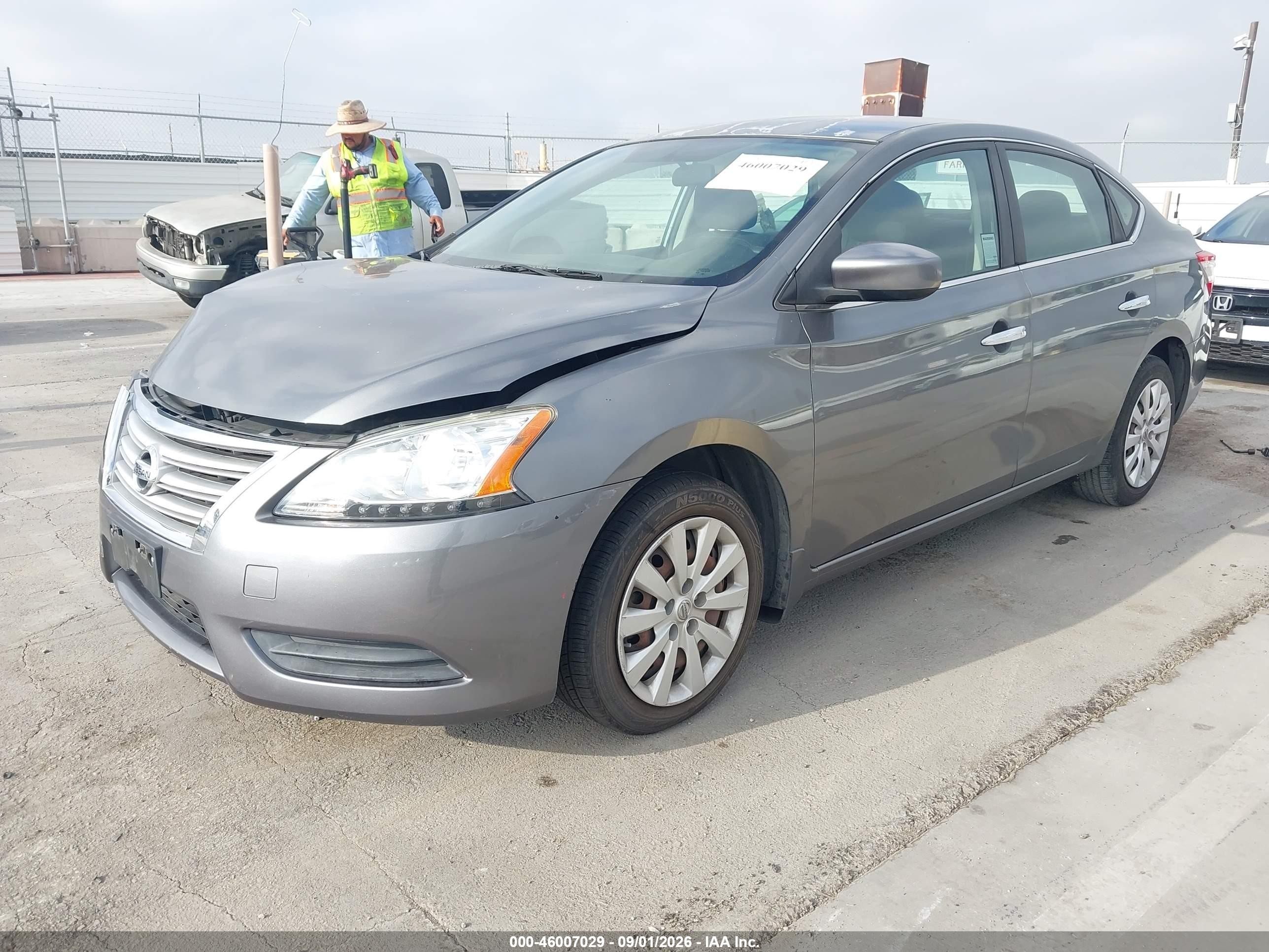 2015 Nissan Sentra S Gray vin: 3N1AB7AP2FY283540
