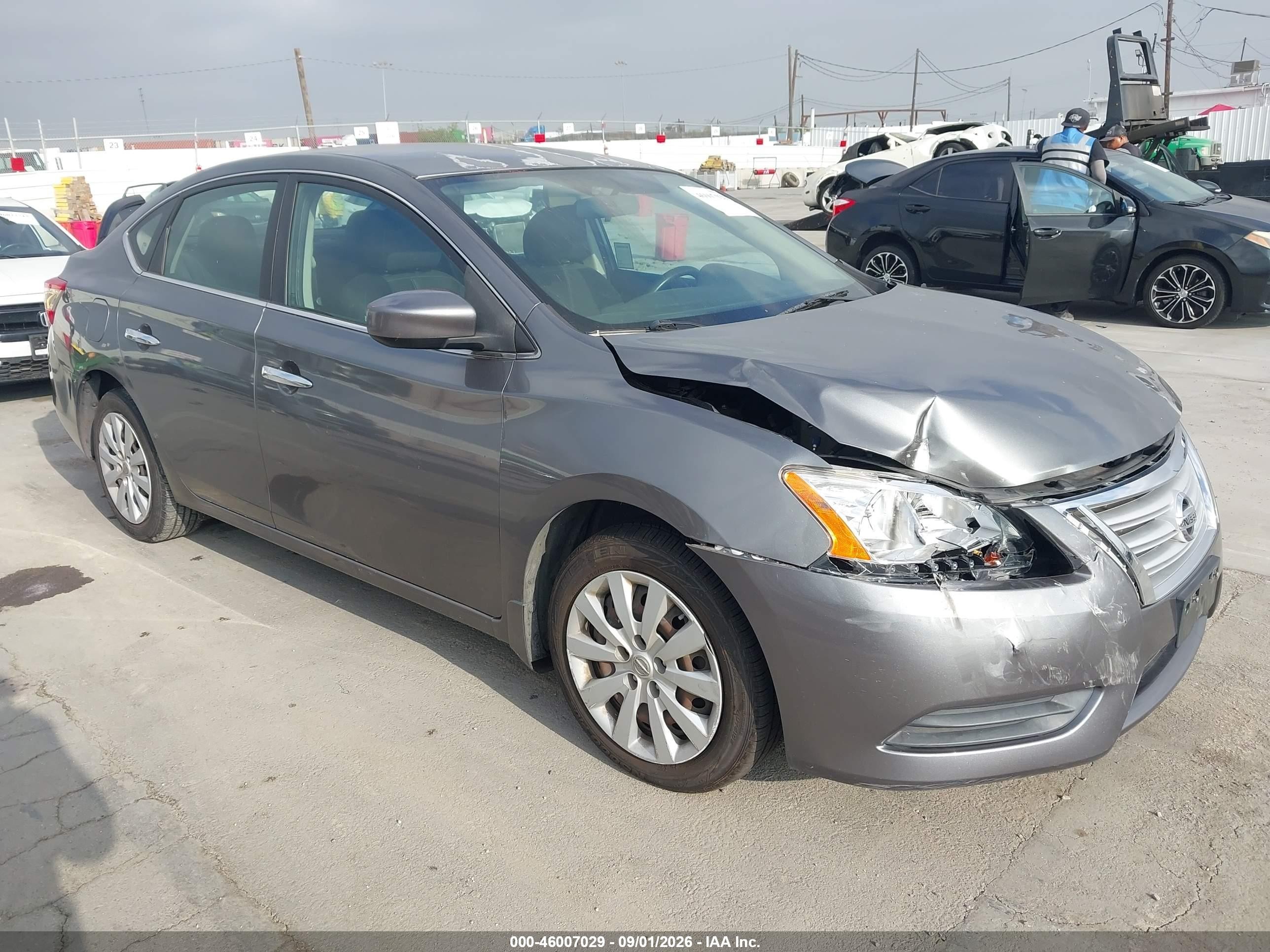 2015 Nissan Sentra S Gray vin: 3N1AB7AP2FY283540