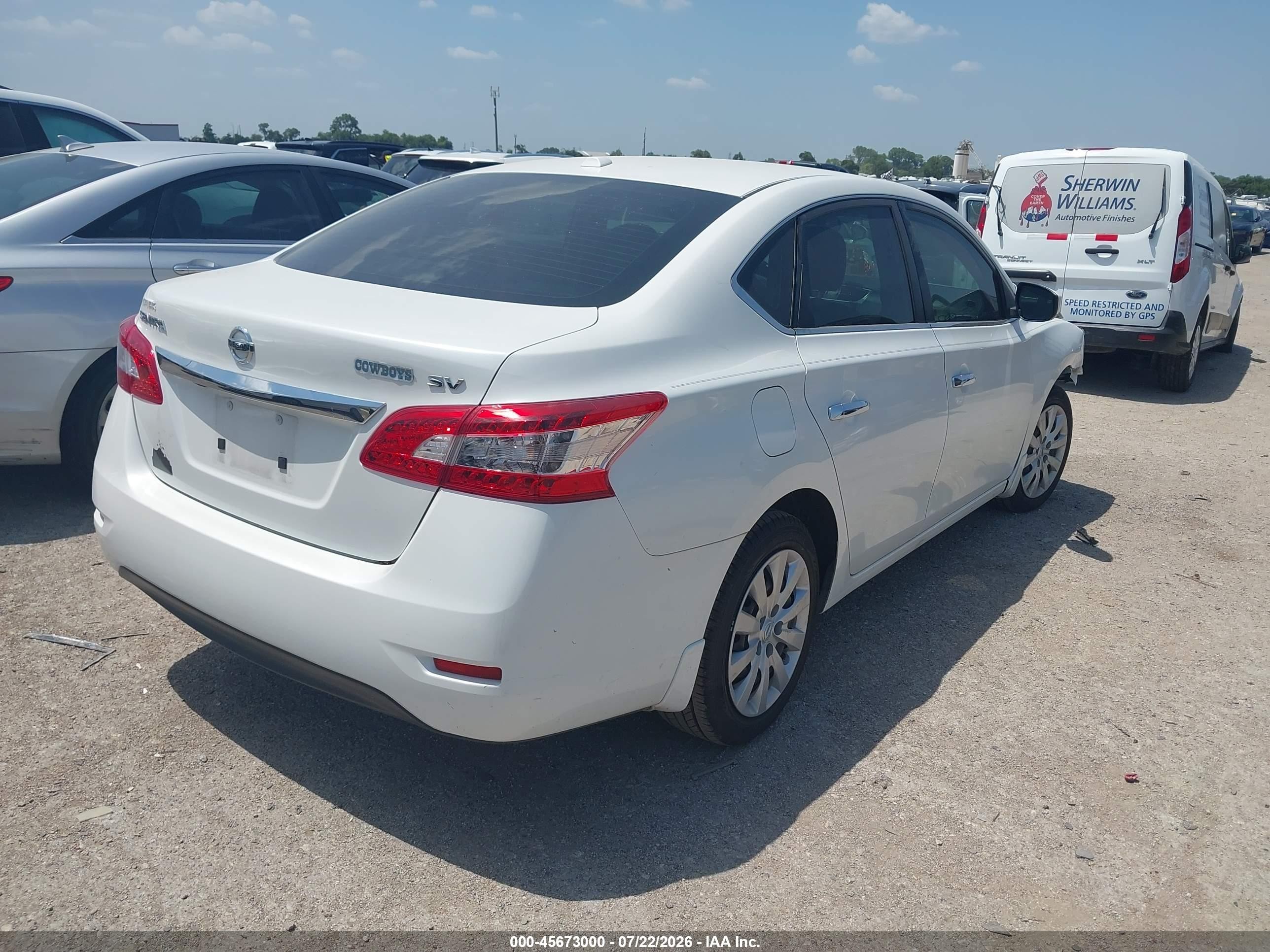 2015 Nissan Sentra Sv White vin: 3N1AB7AP2FY288172