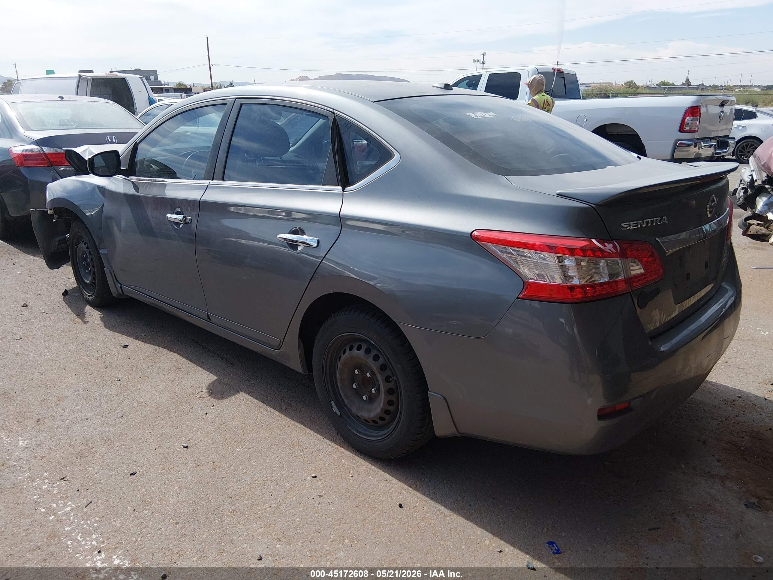 2015 Nissan Sentra Sv Gray vin: 3N1AB7AP2FY289001