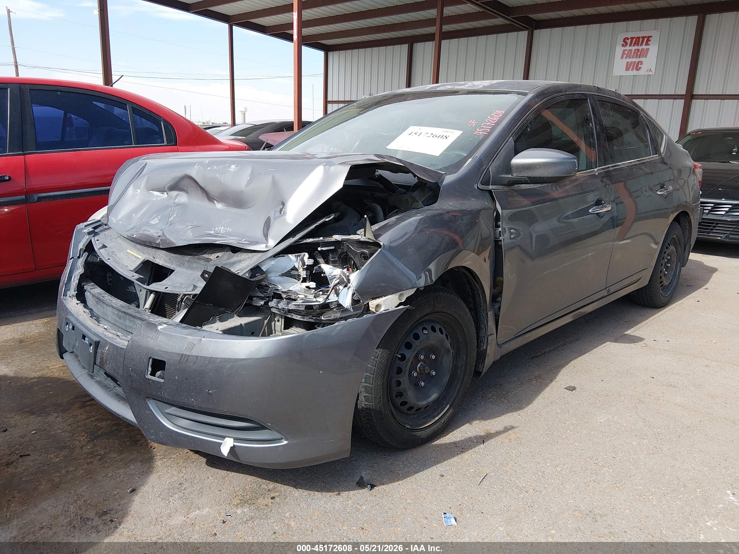2015 Nissan Sentra Sv Gray vin: 3N1AB7AP2FY289001