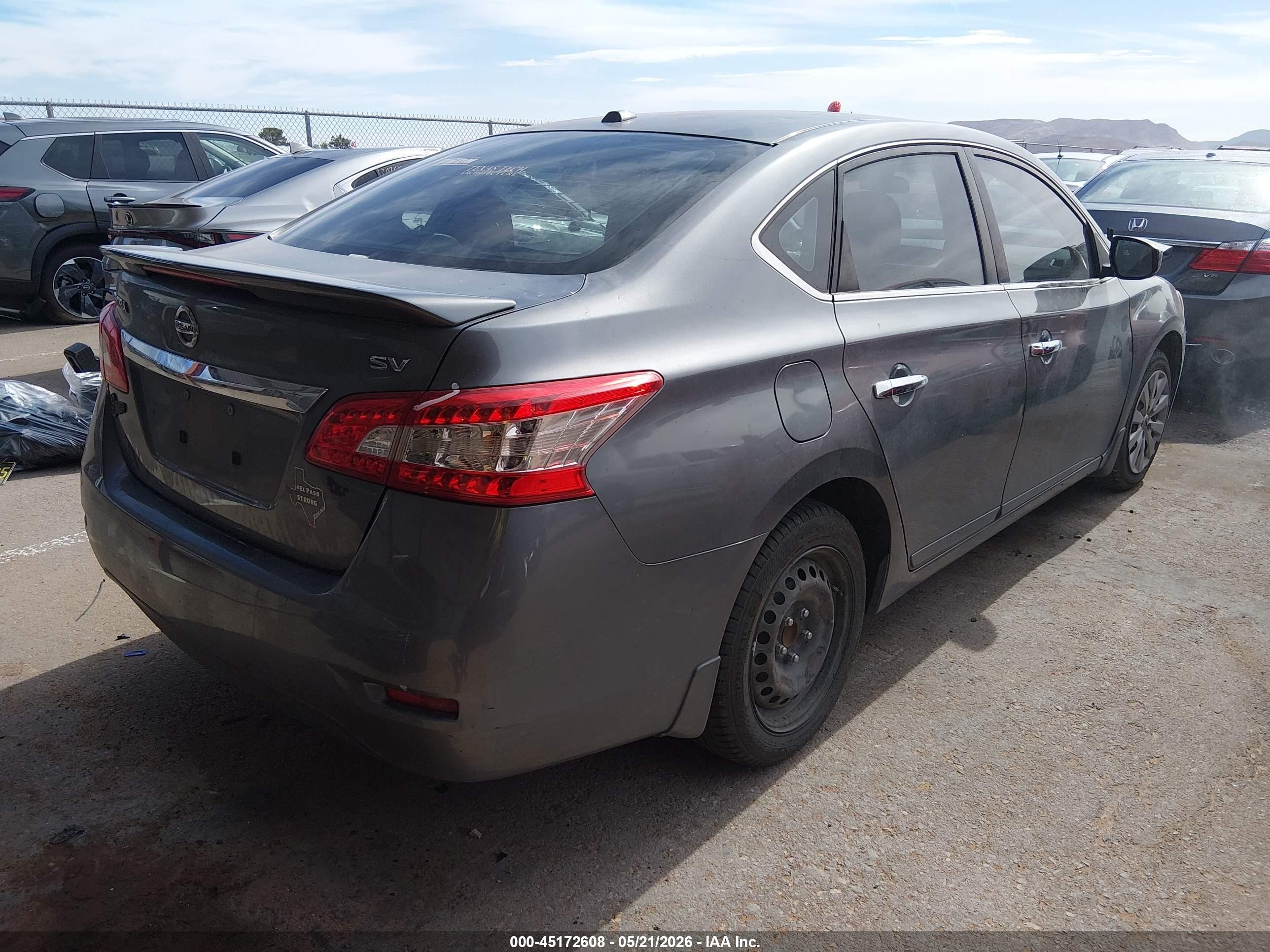 2015 Nissan Sentra Sv Gray vin: 3N1AB7AP2FY289001