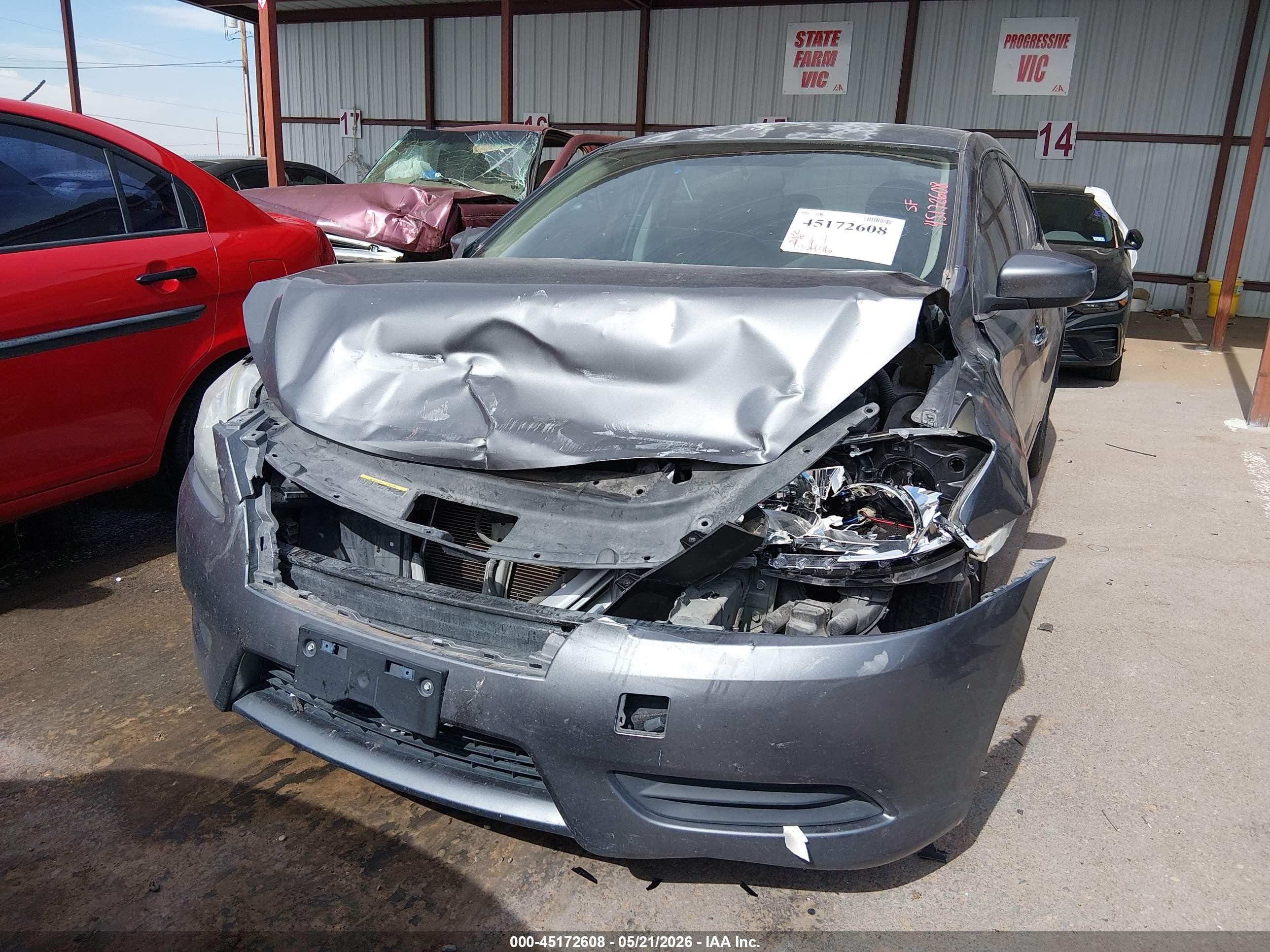 2015 Nissan Sentra Sv Gray vin: 3N1AB7AP2FY289001