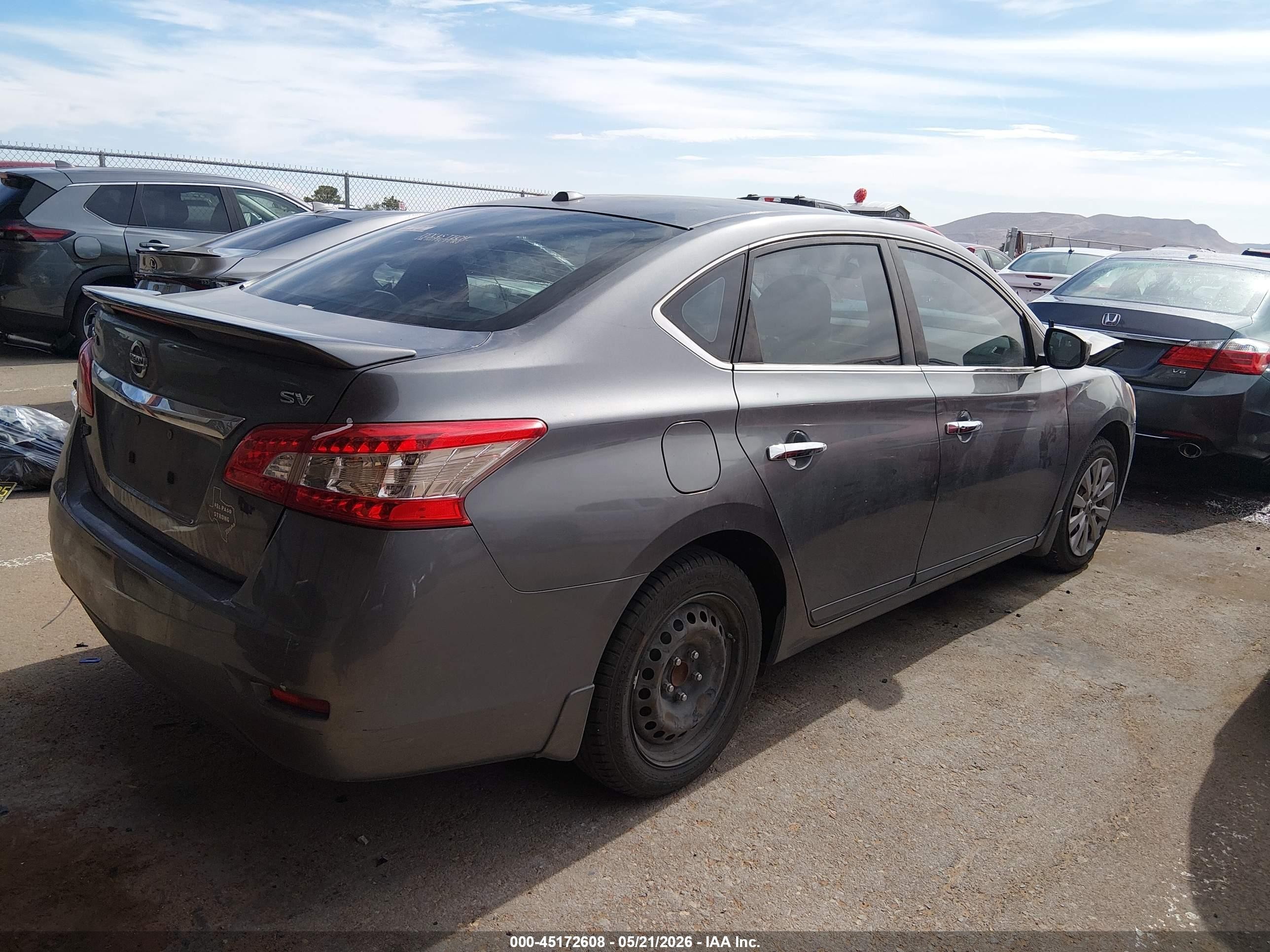2015 Nissan Sentra Sv Gray vin: 3N1AB7AP2FY289001
