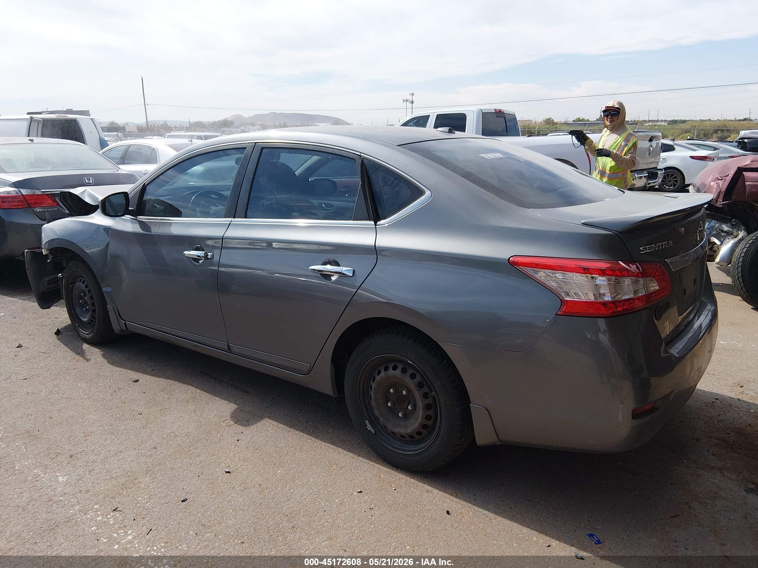 2015 Nissan Sentra Sv Gray vin: 3N1AB7AP2FY289001