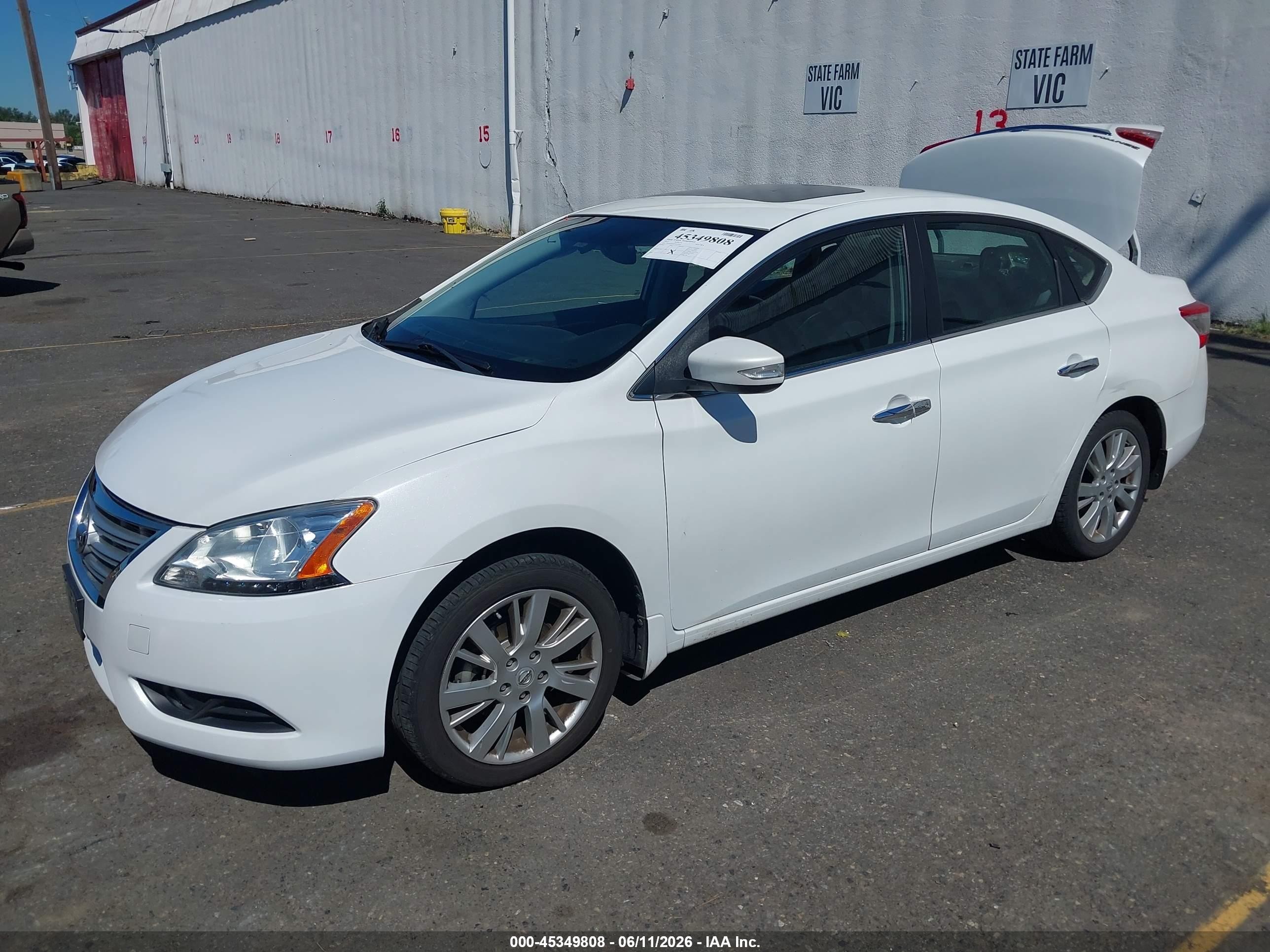 2015 Nissan Sentra Sl White vin: 3N1AB7AP2FY314544