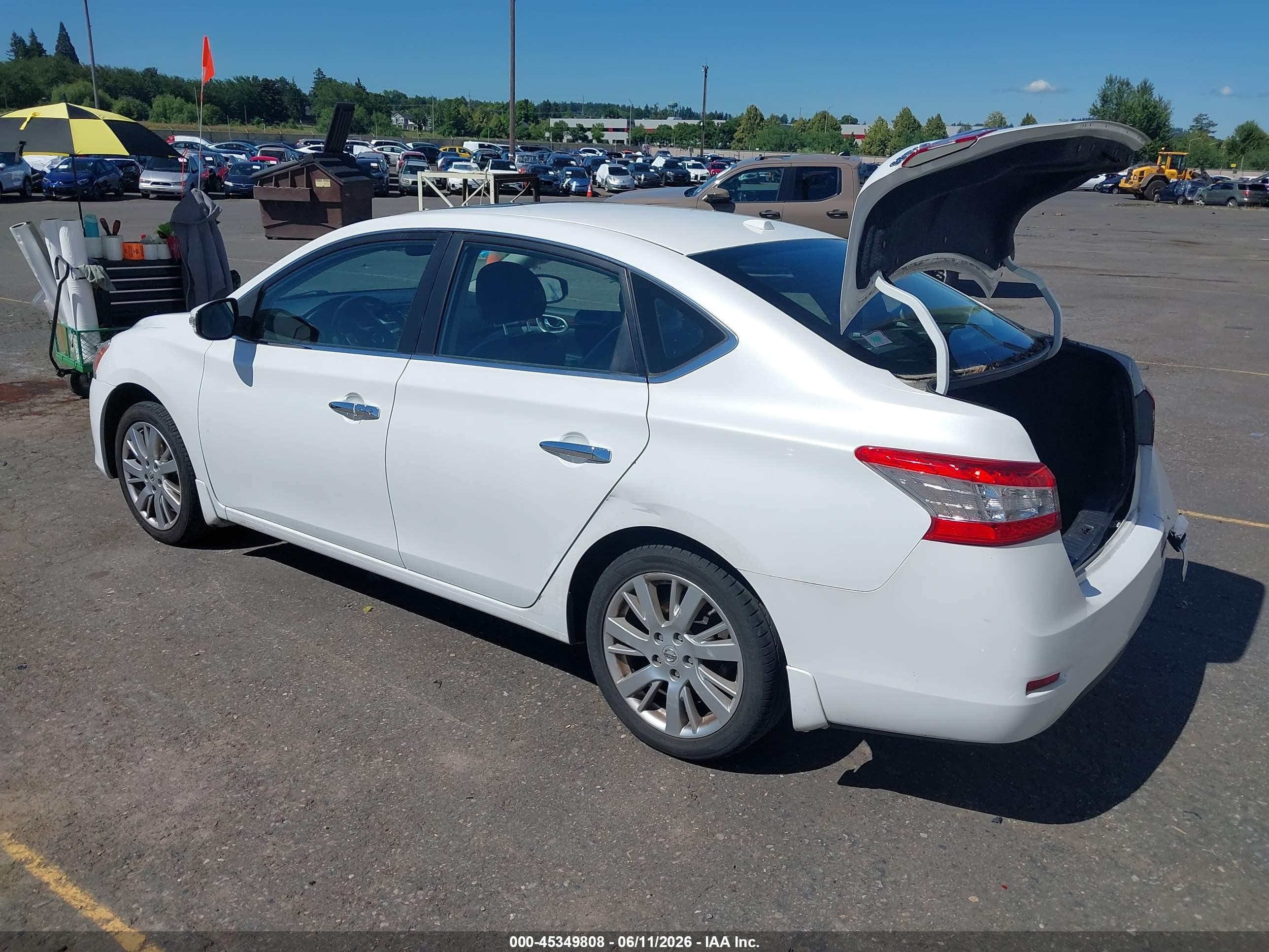 2015 Nissan Sentra Sl White vin: 3N1AB7AP2FY314544