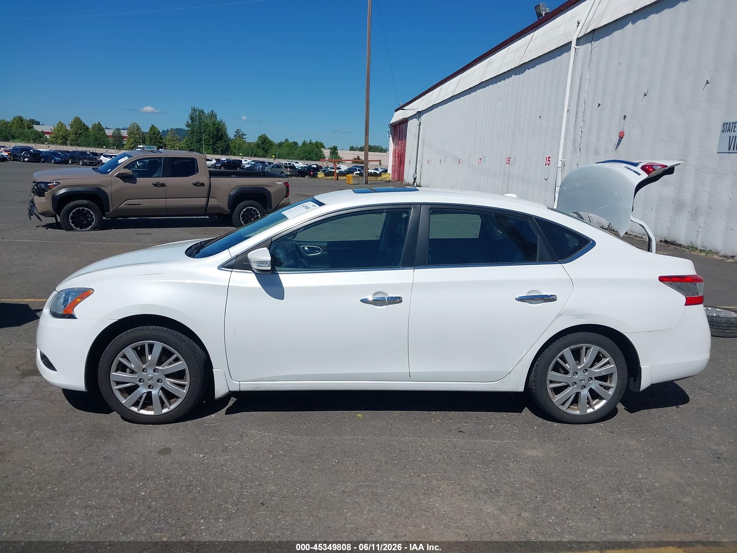 2015 Nissan Sentra Sl White vin: 3N1AB7AP2FY314544