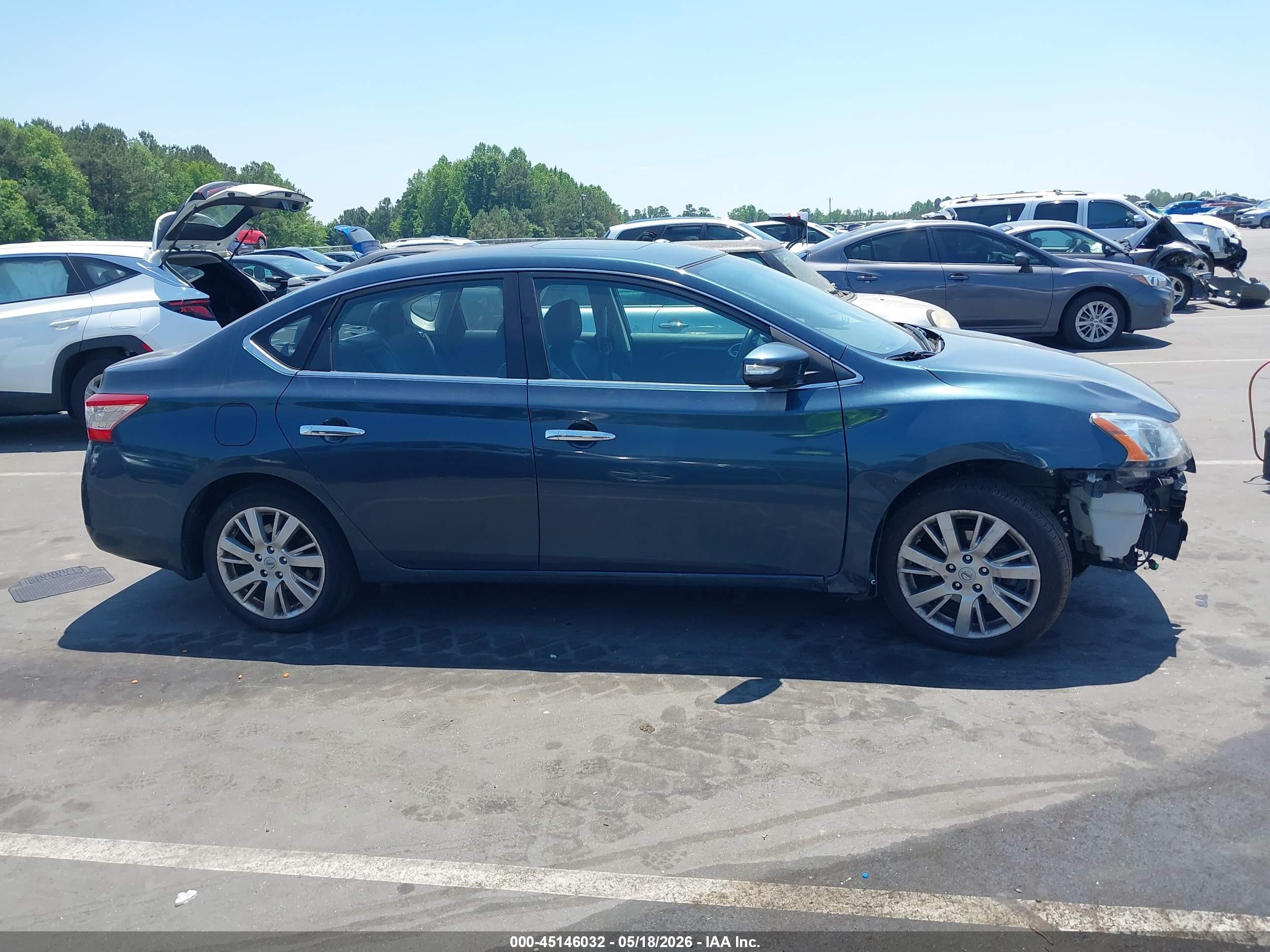 2015 Nissan Sentra Sl Blue vin: 3N1AB7AP2FY322613