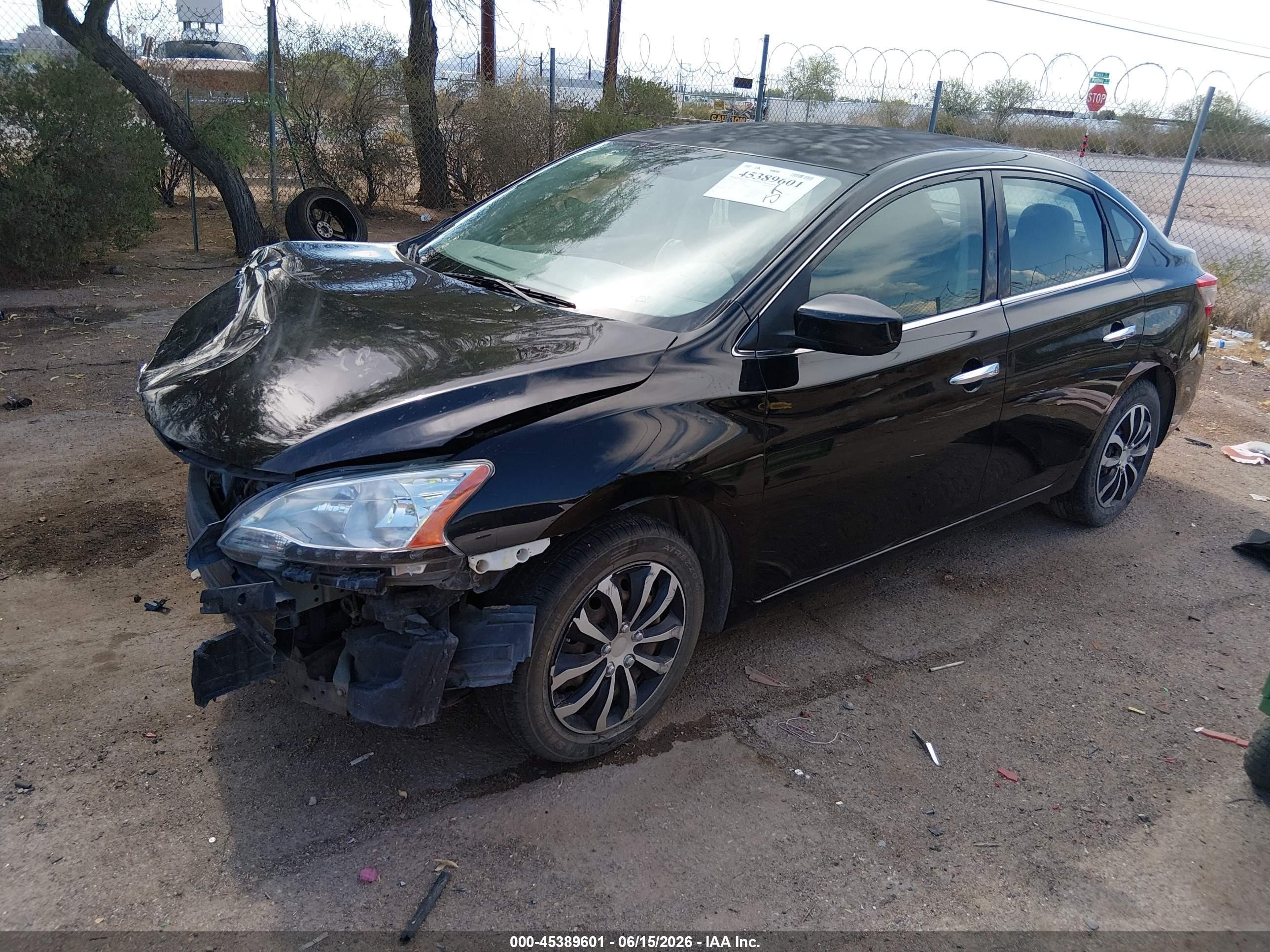 2015 Nissan Sentra S Black vin: 3N1AB7AP2FY334857