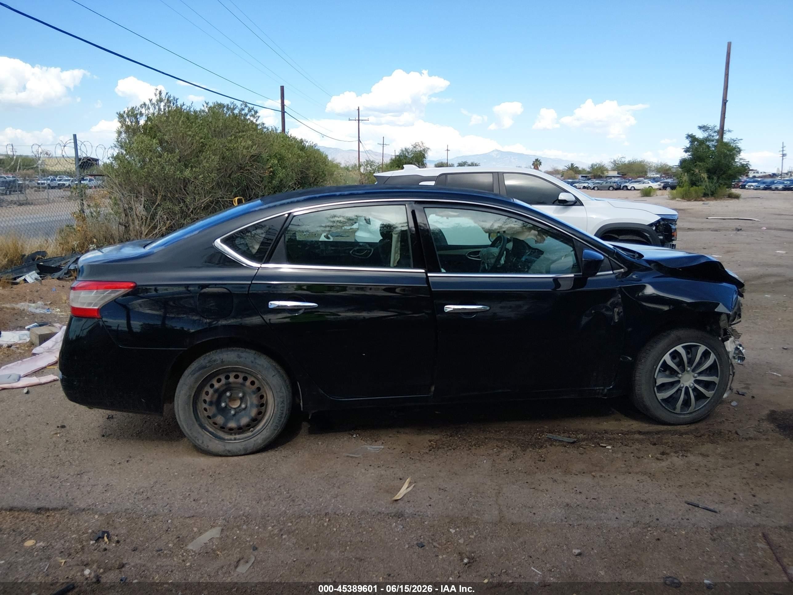 2015 Nissan Sentra S Black vin: 3N1AB7AP2FY334857