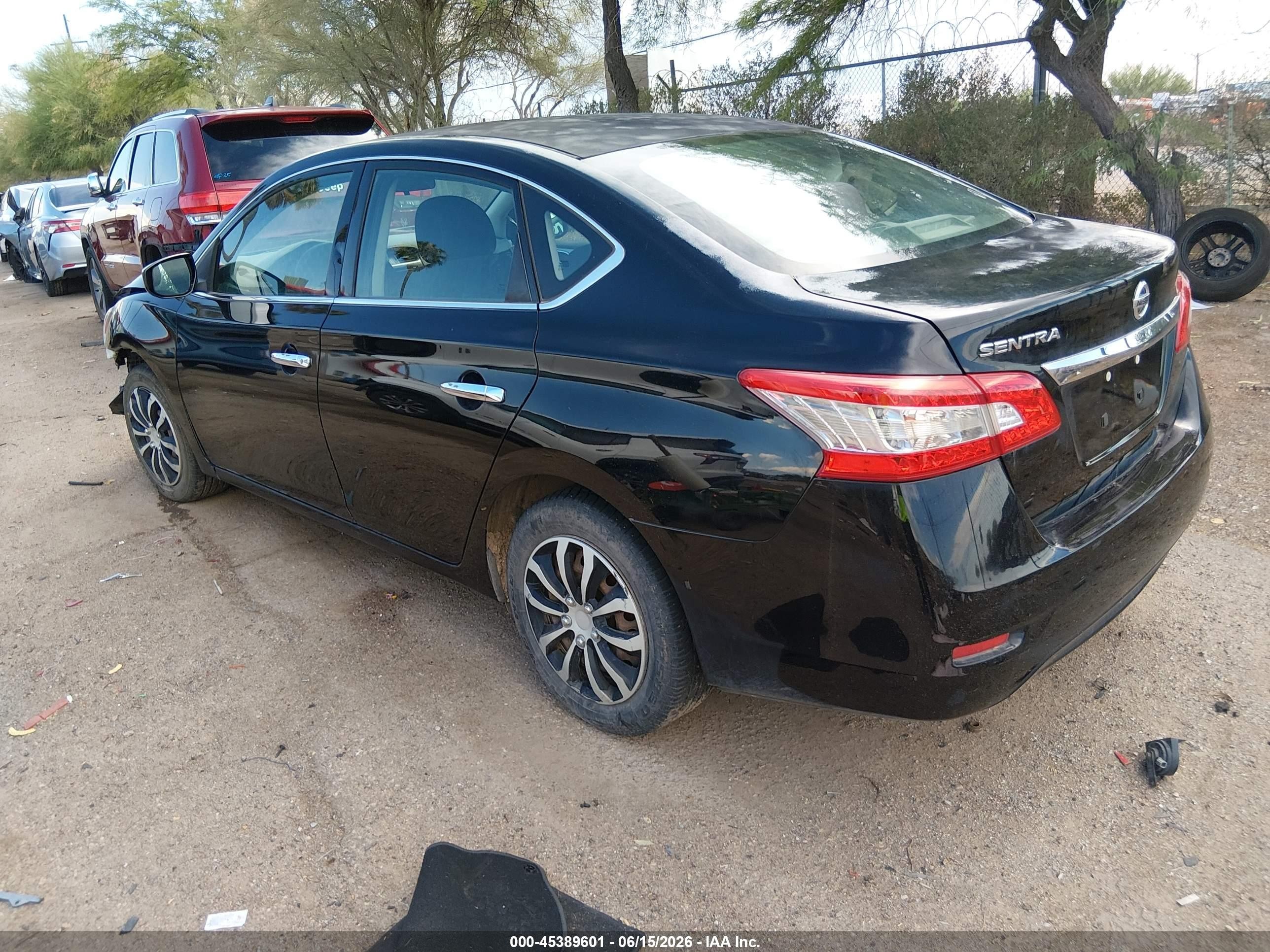 2015 Nissan Sentra S Black vin: 3N1AB7AP2FY334857