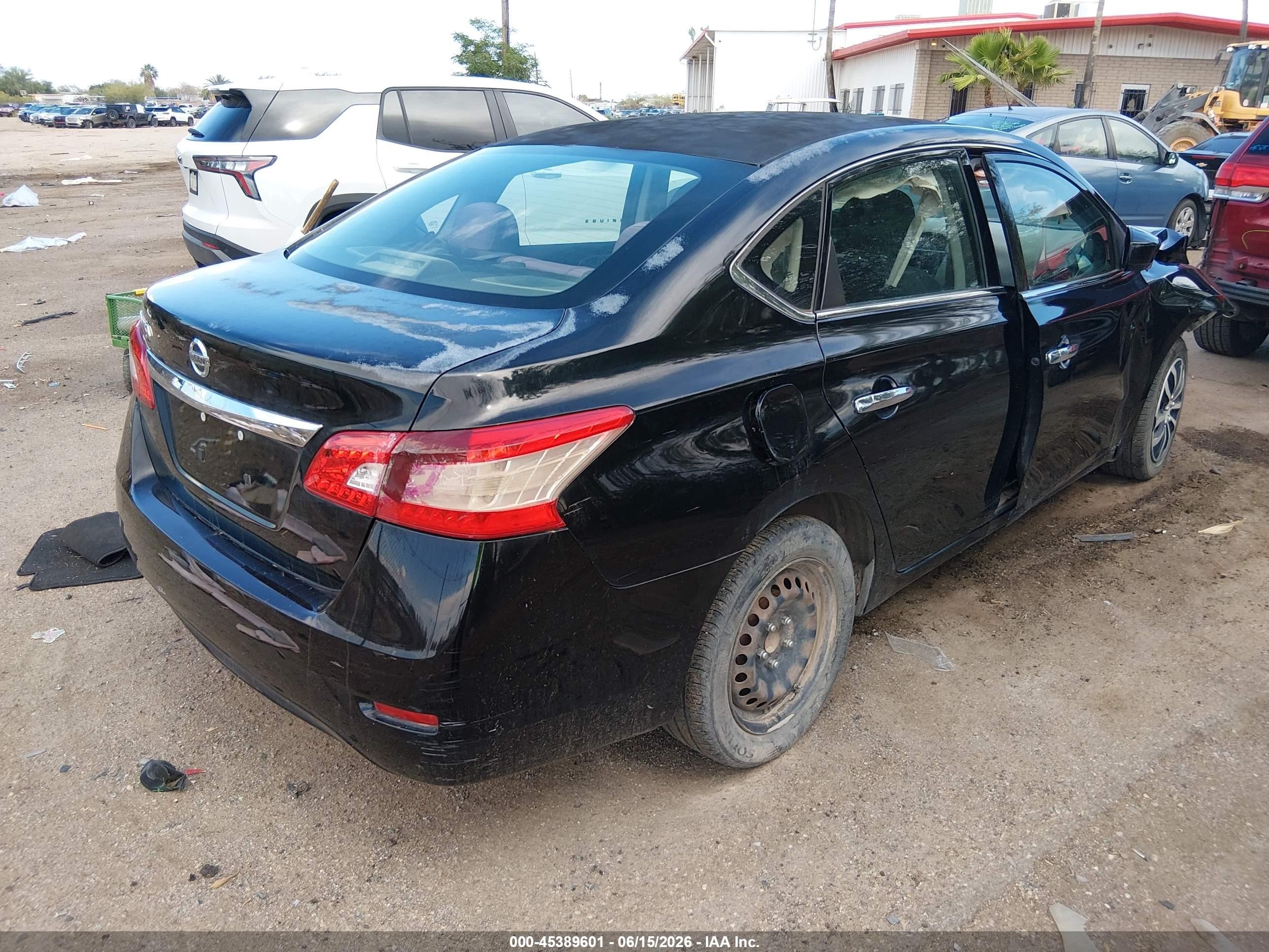 2015 Nissan Sentra S Black vin: 3N1AB7AP2FY334857