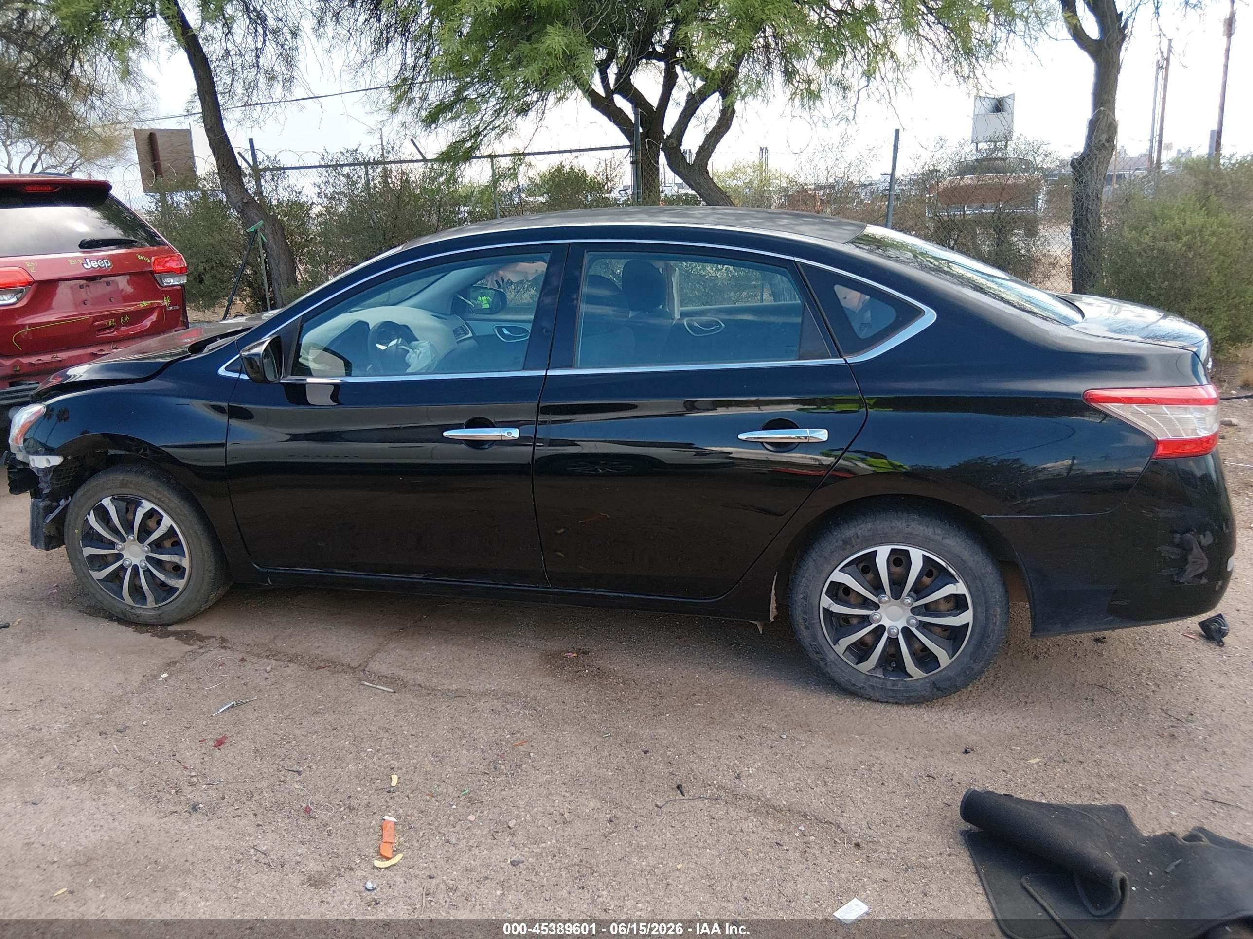 2015 Nissan Sentra S Black vin: 3N1AB7AP2FY334857