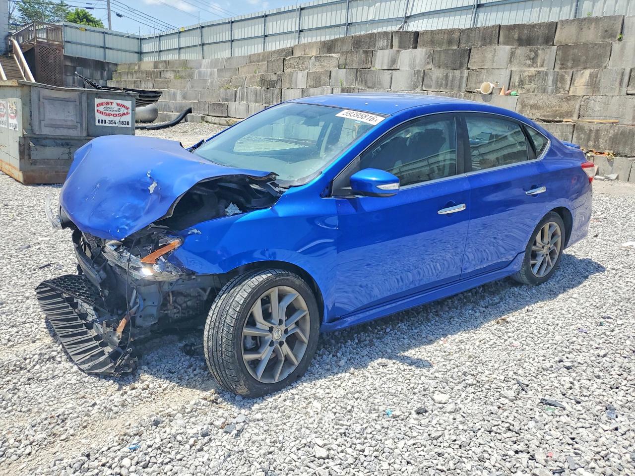 2015 Nissan Sentra Sr Blue vin: 3N1AB7AP2FY335071