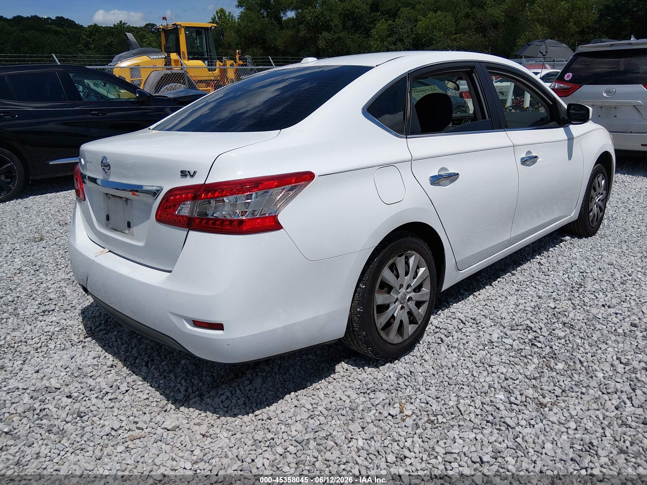 2015 Nissan Sentra Sv White vin: 3N1AB7AP2FY340383