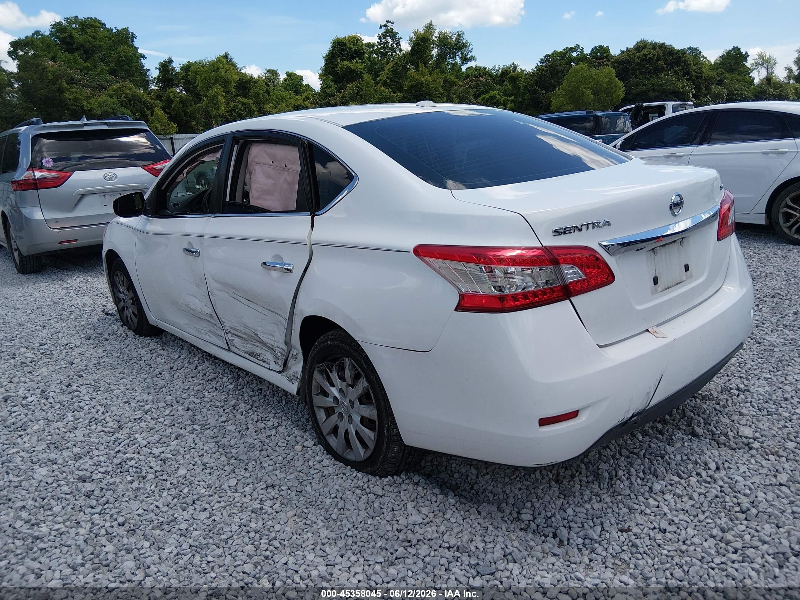 2015 Nissan Sentra Sv White vin: 3N1AB7AP2FY340383