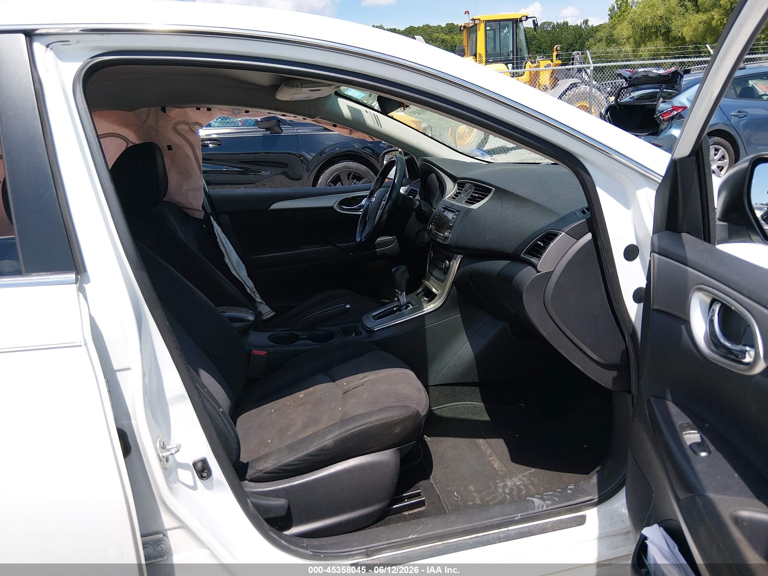 2015 Nissan Sentra Sv White vin: 3N1AB7AP2FY340383