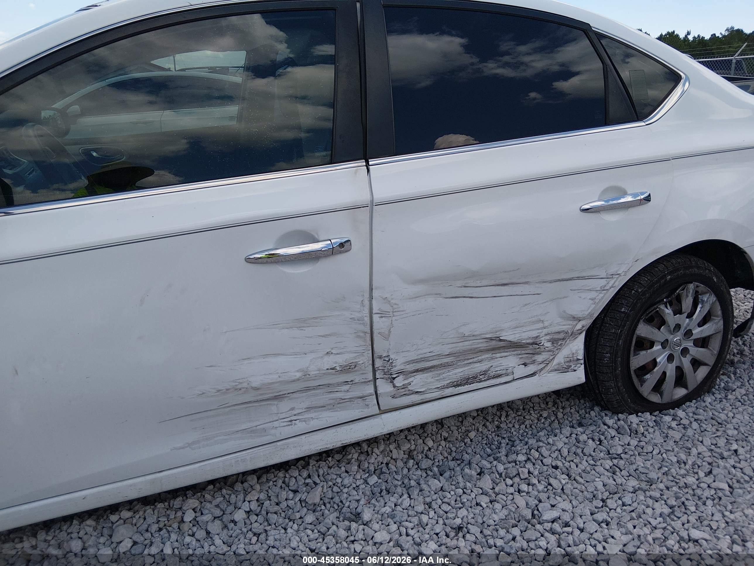2015 Nissan Sentra Sv White vin: 3N1AB7AP2FY340383