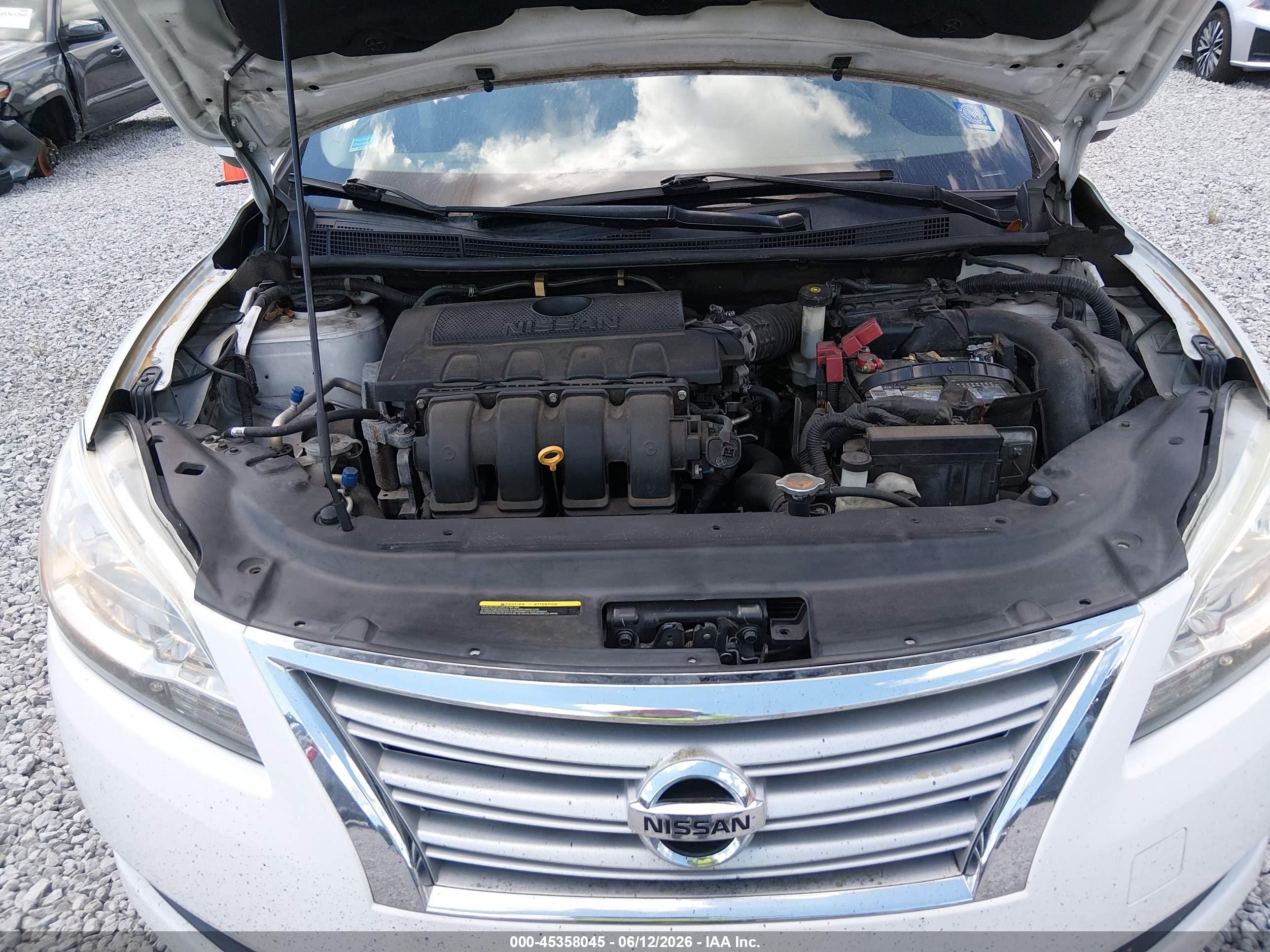 2015 Nissan Sentra Sv White vin: 3N1AB7AP2FY340383