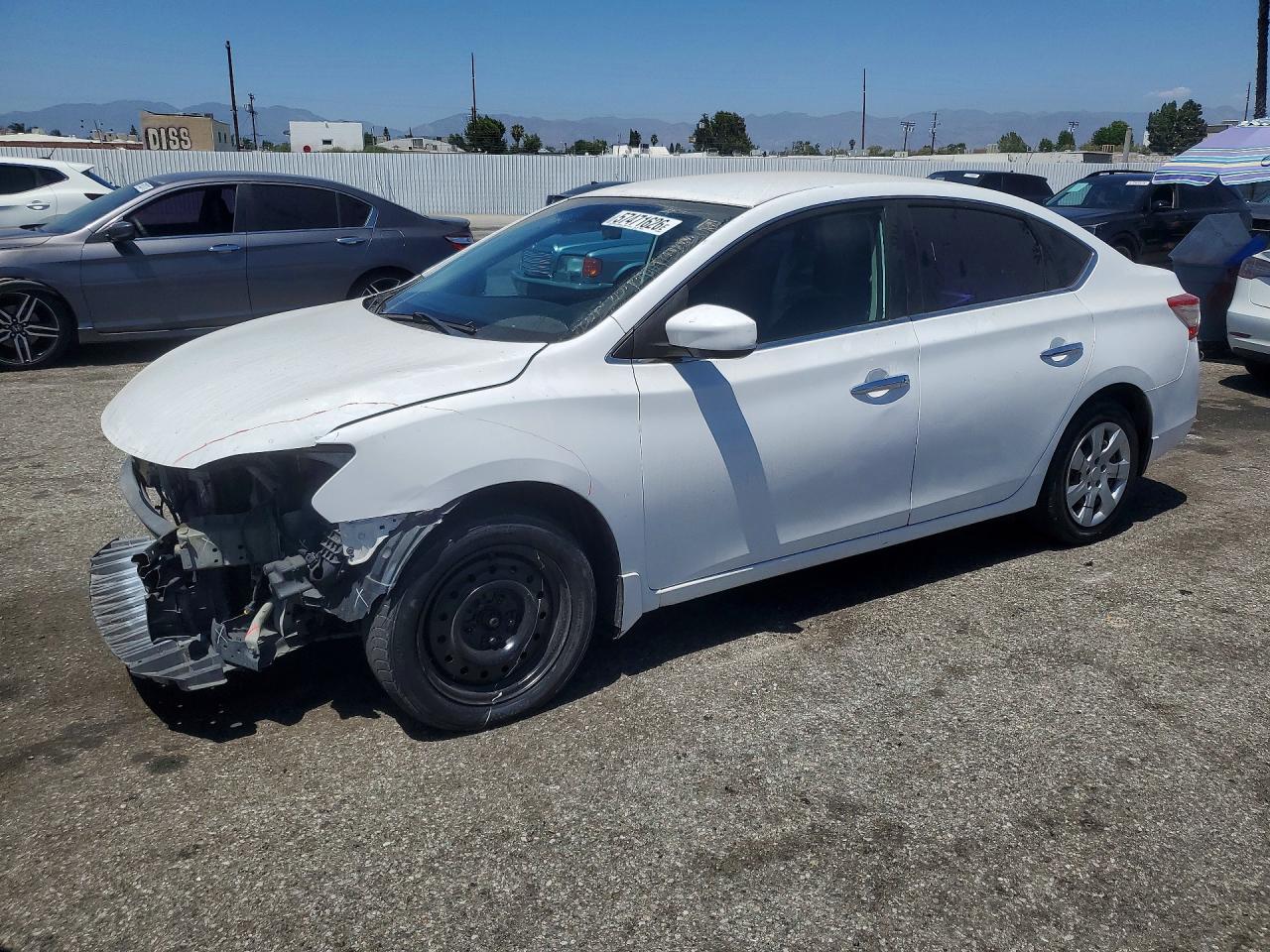 2015 Nissan Sentra S White vin: 3N1AB7AP2FY348659