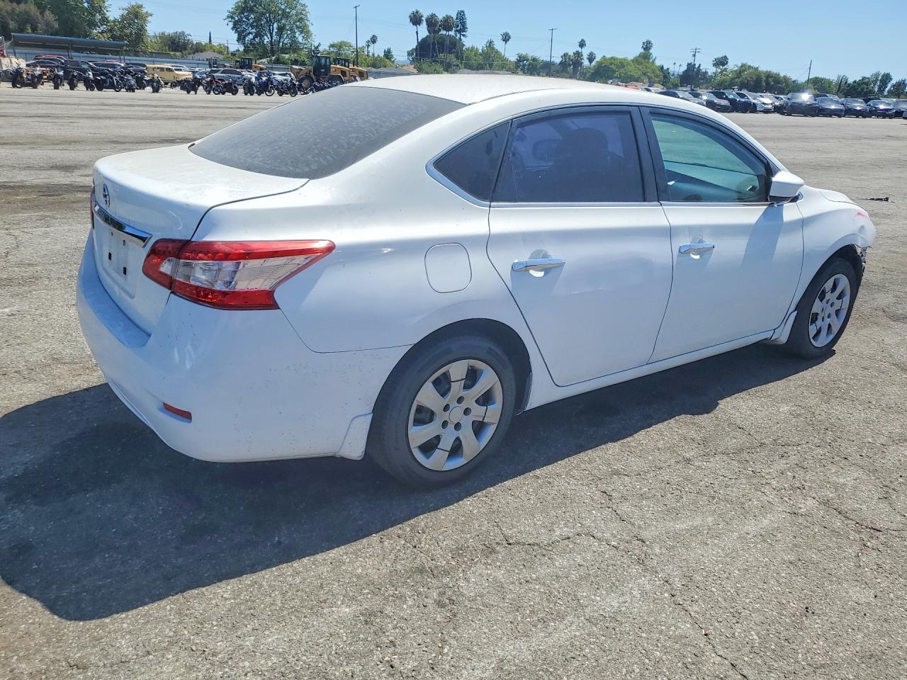 2015 Nissan Sentra S White vin: 3N1AB7AP2FY348659