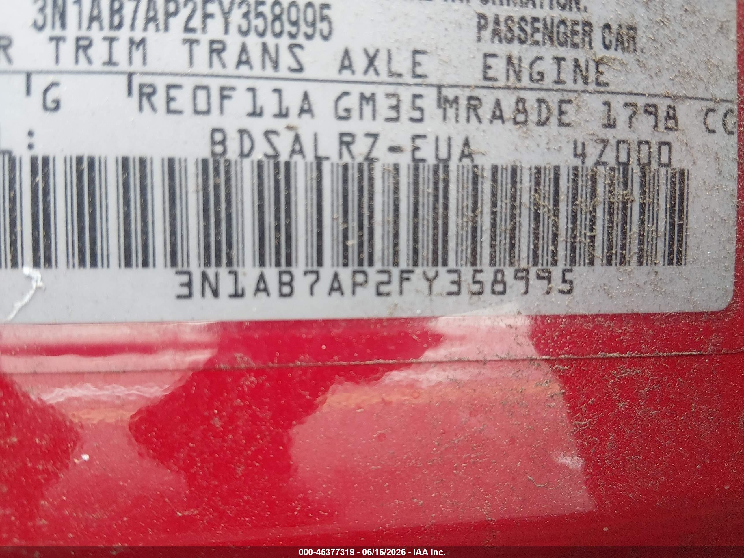 2015 Nissan Sentra Sr Красный vin: 3N1AB7AP2FY358995