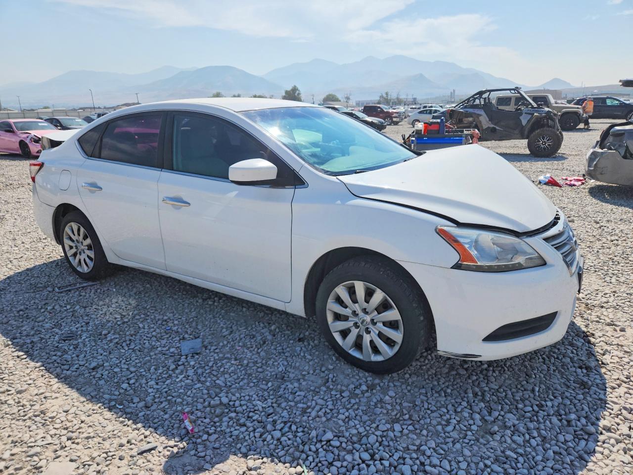 2015 Nissan Sentra S White vin: 3N1AB7AP2FY362352