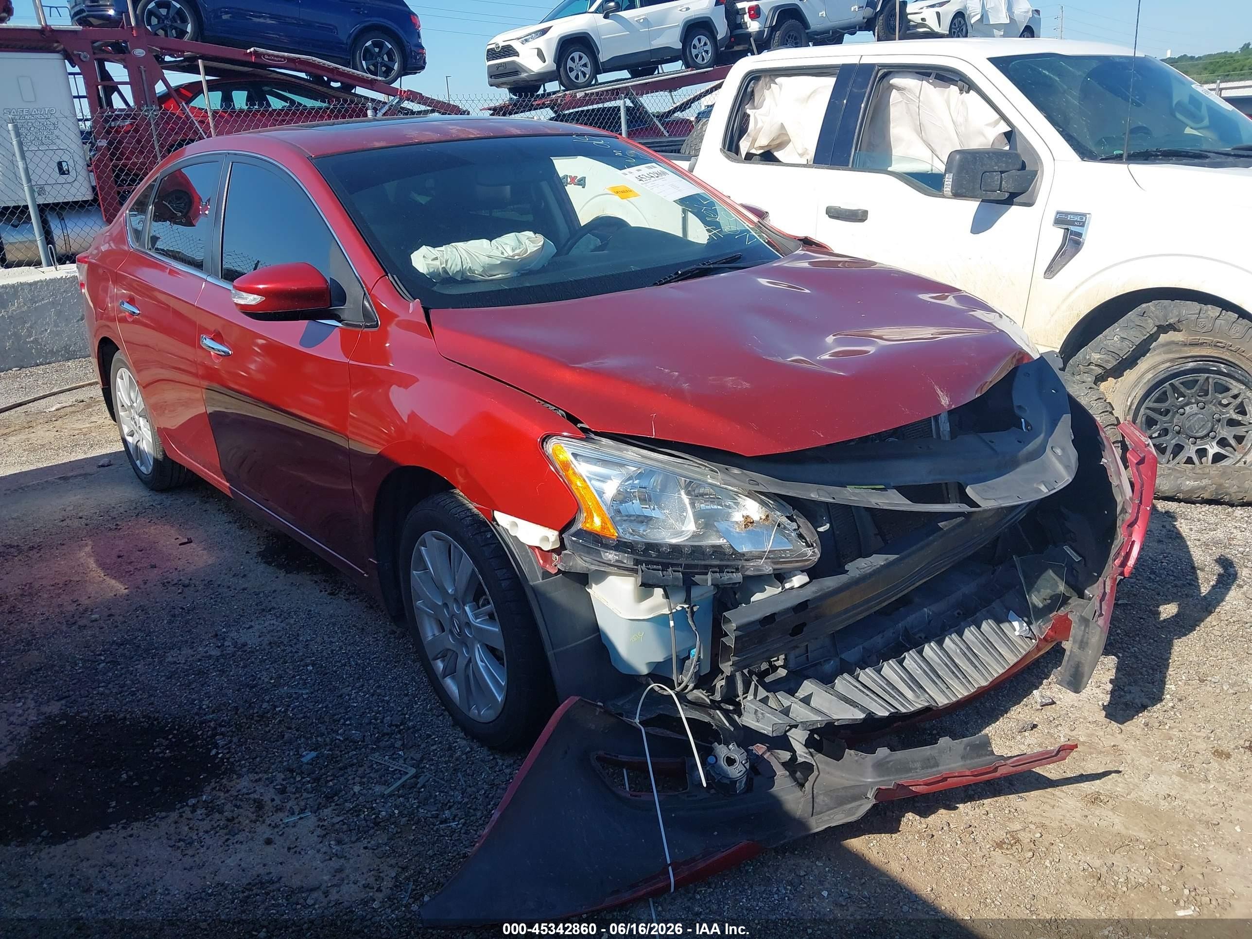 2015 Nissan Sentra Sl Red vin: 3N1AB7AP2FY374324
