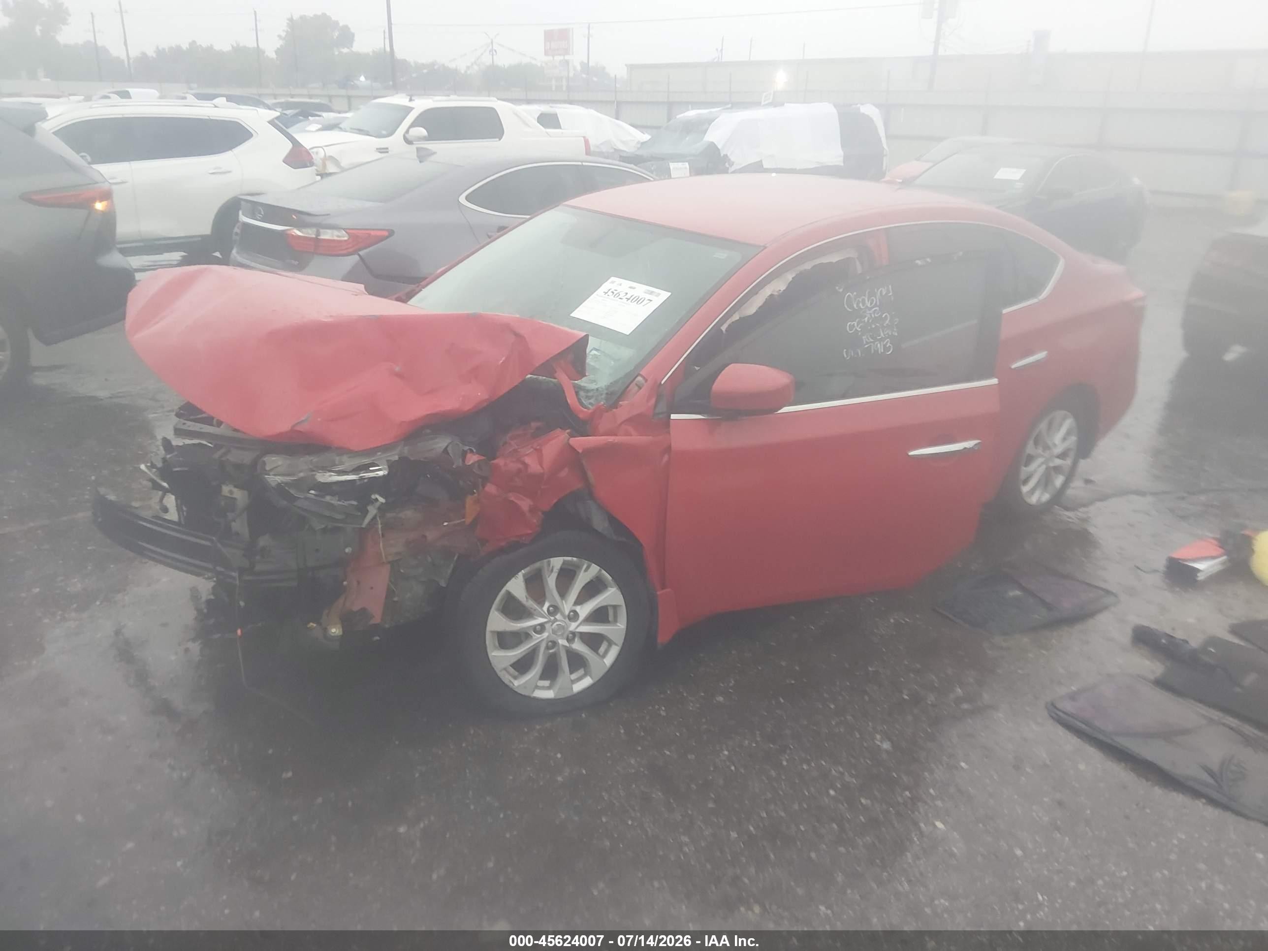 2018 Nissan Sentra Sv Red vin: 3N1AB7AP2JL617913