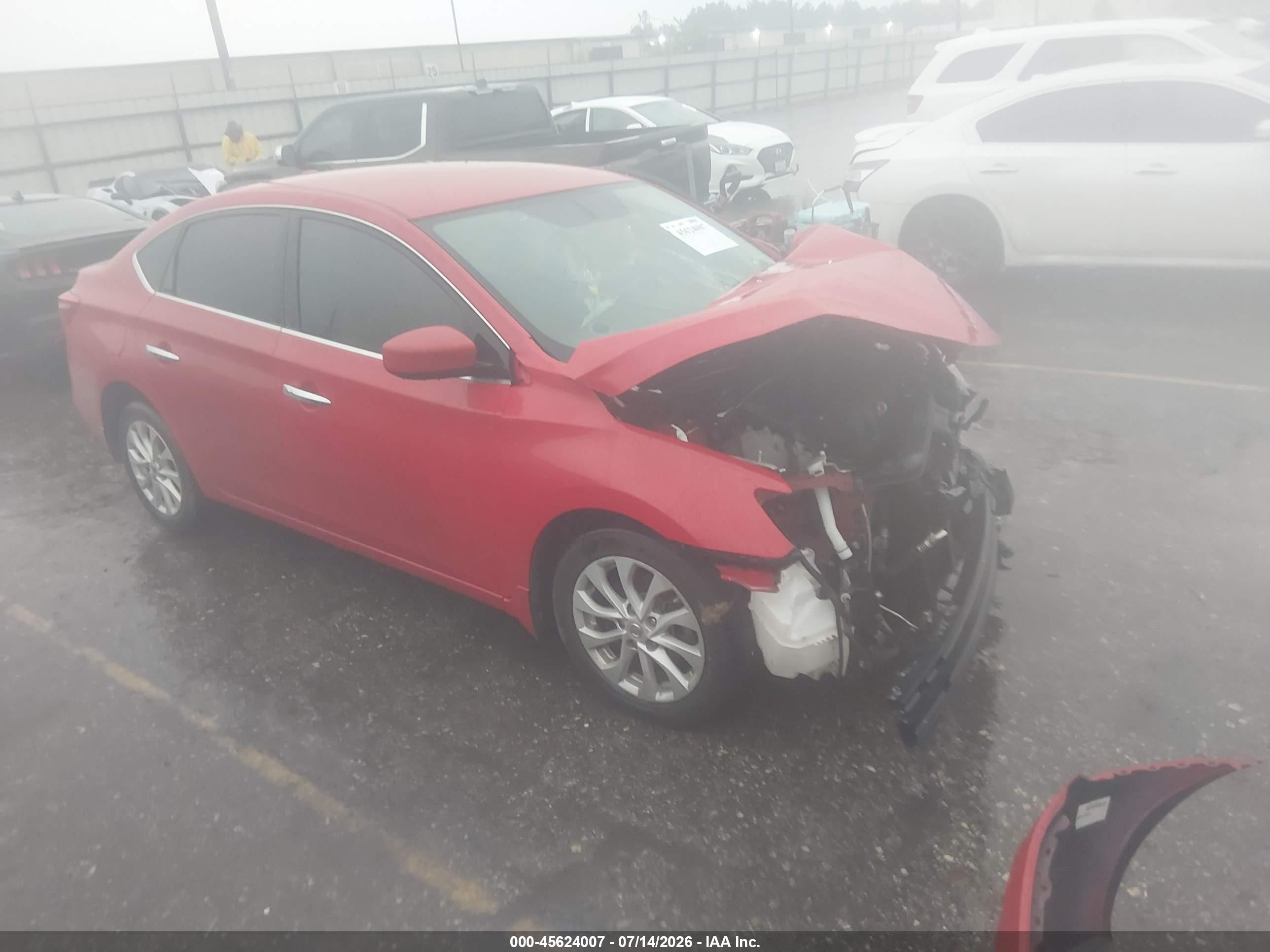 2018 Nissan Sentra Sv Red vin: 3N1AB7AP2JL617913