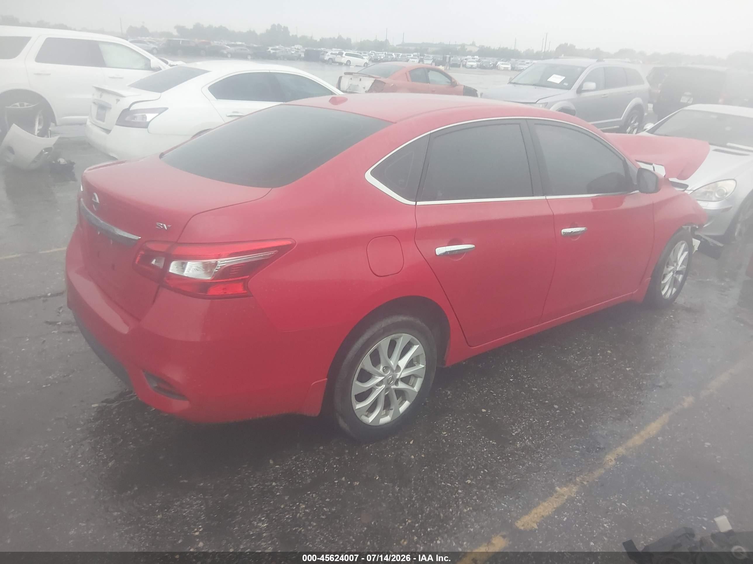 2018 Nissan Sentra Sv Red vin: 3N1AB7AP2JL617913