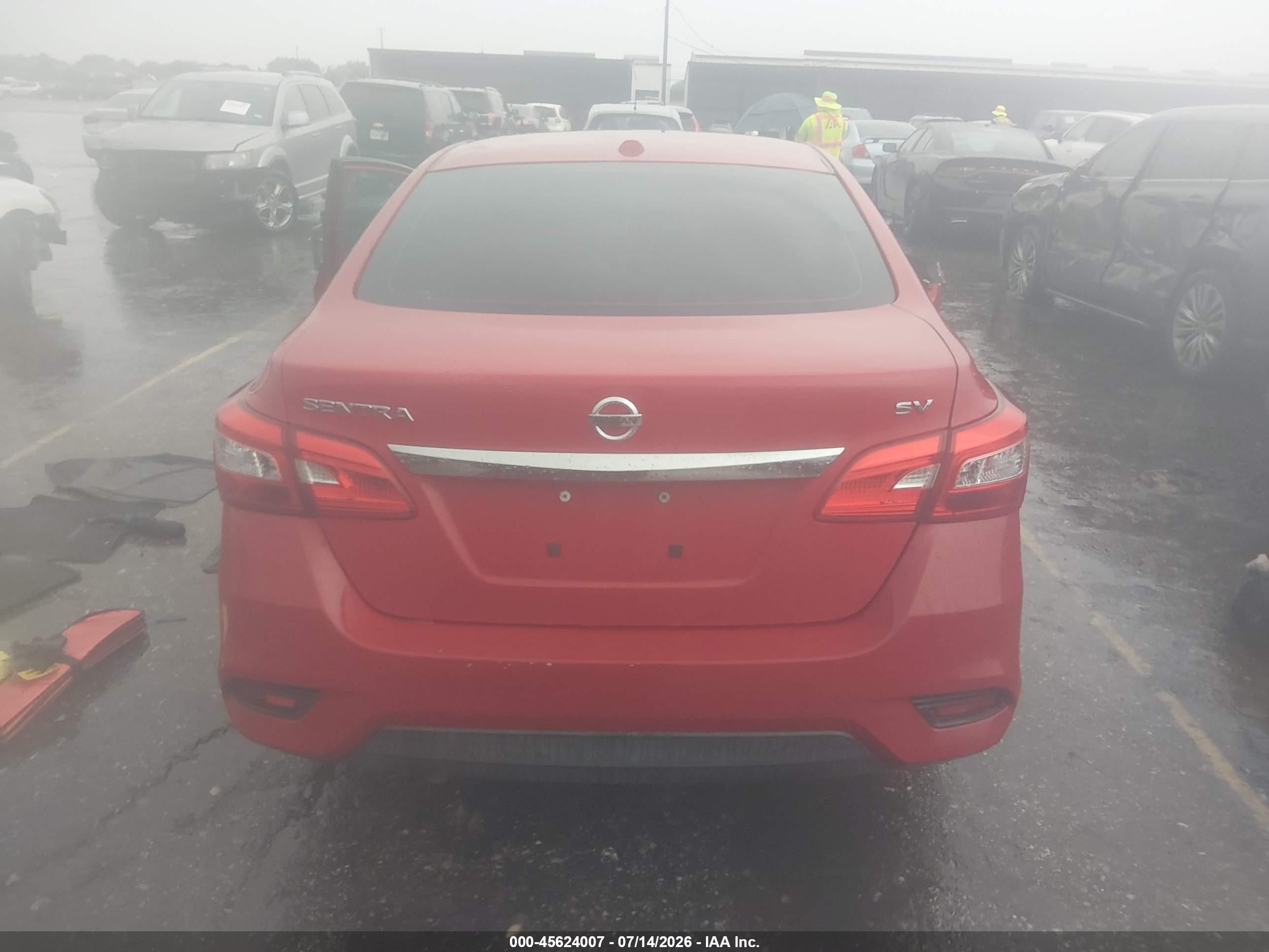 2018 Nissan Sentra Sv Red vin: 3N1AB7AP2JL617913