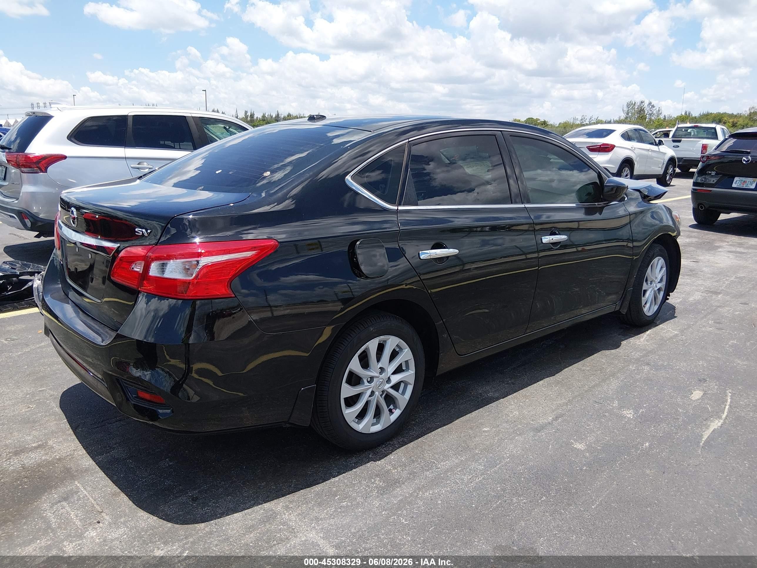2018 Nissan Sentra Sv Black vin: 3N1AB7AP2JY267413