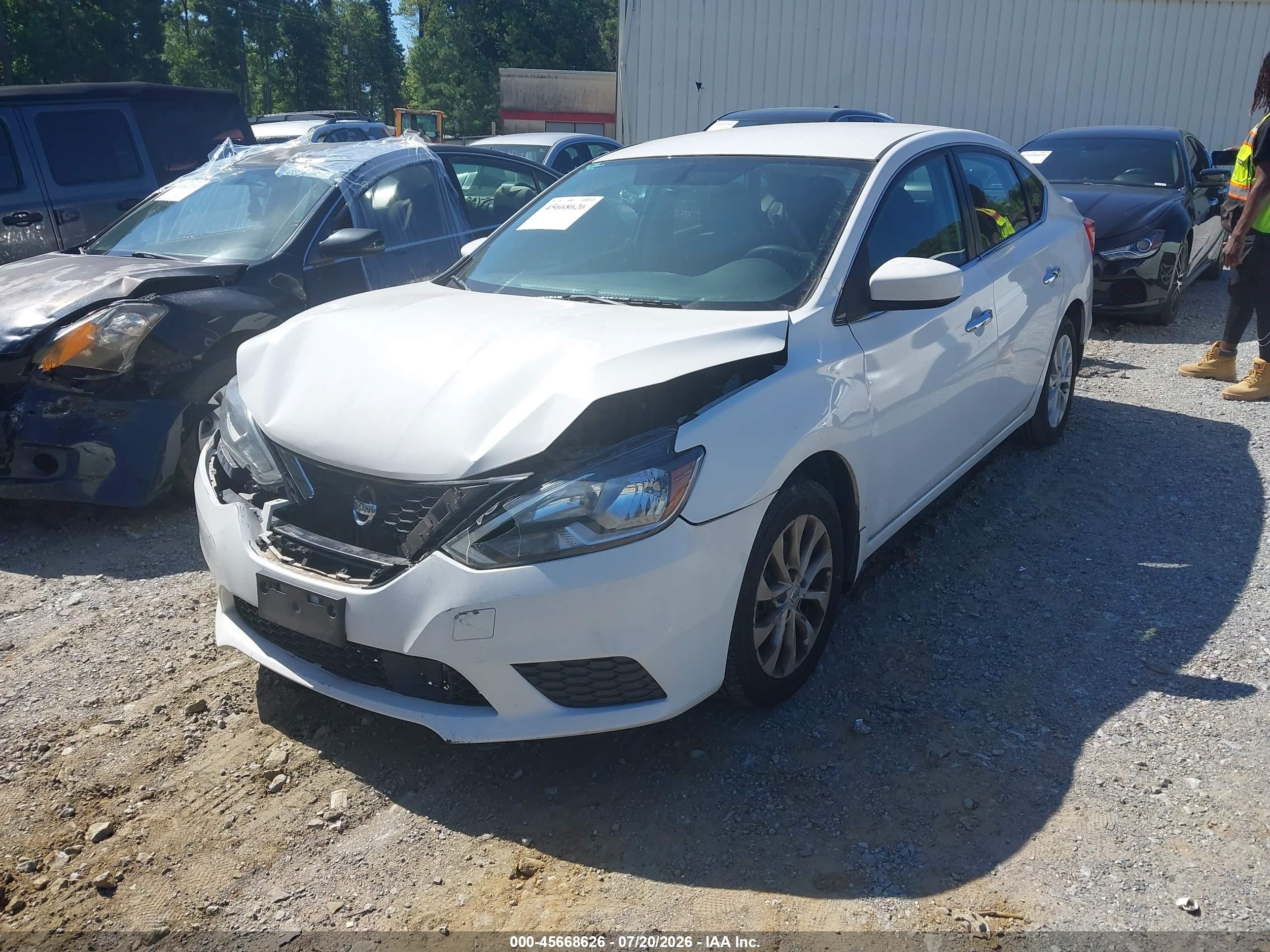 2019 Nissan Sentra Sv Белый vin: 3N1AB7AP2KL608596