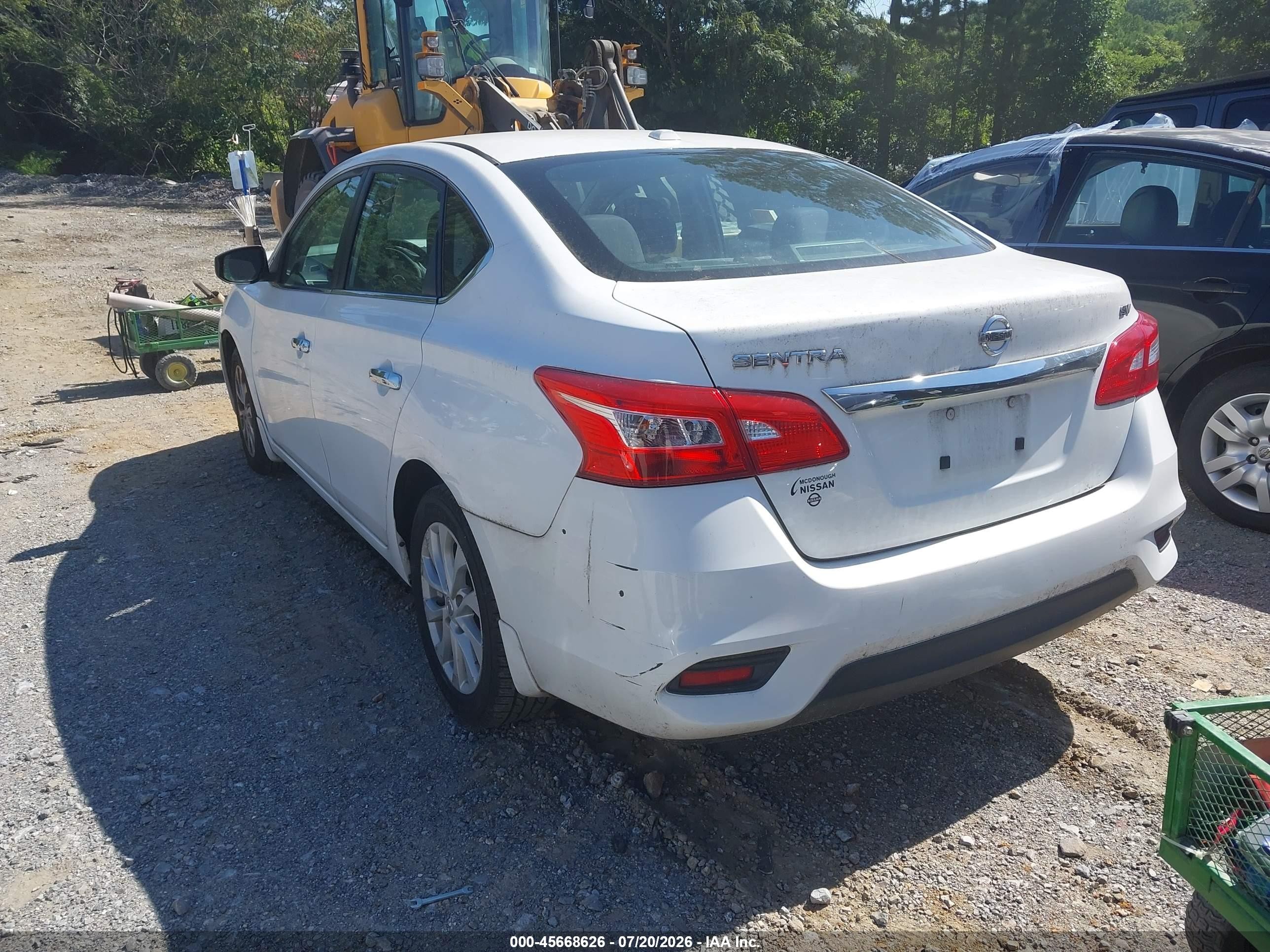 2019 Nissan Sentra Sv Белый vin: 3N1AB7AP2KL608596