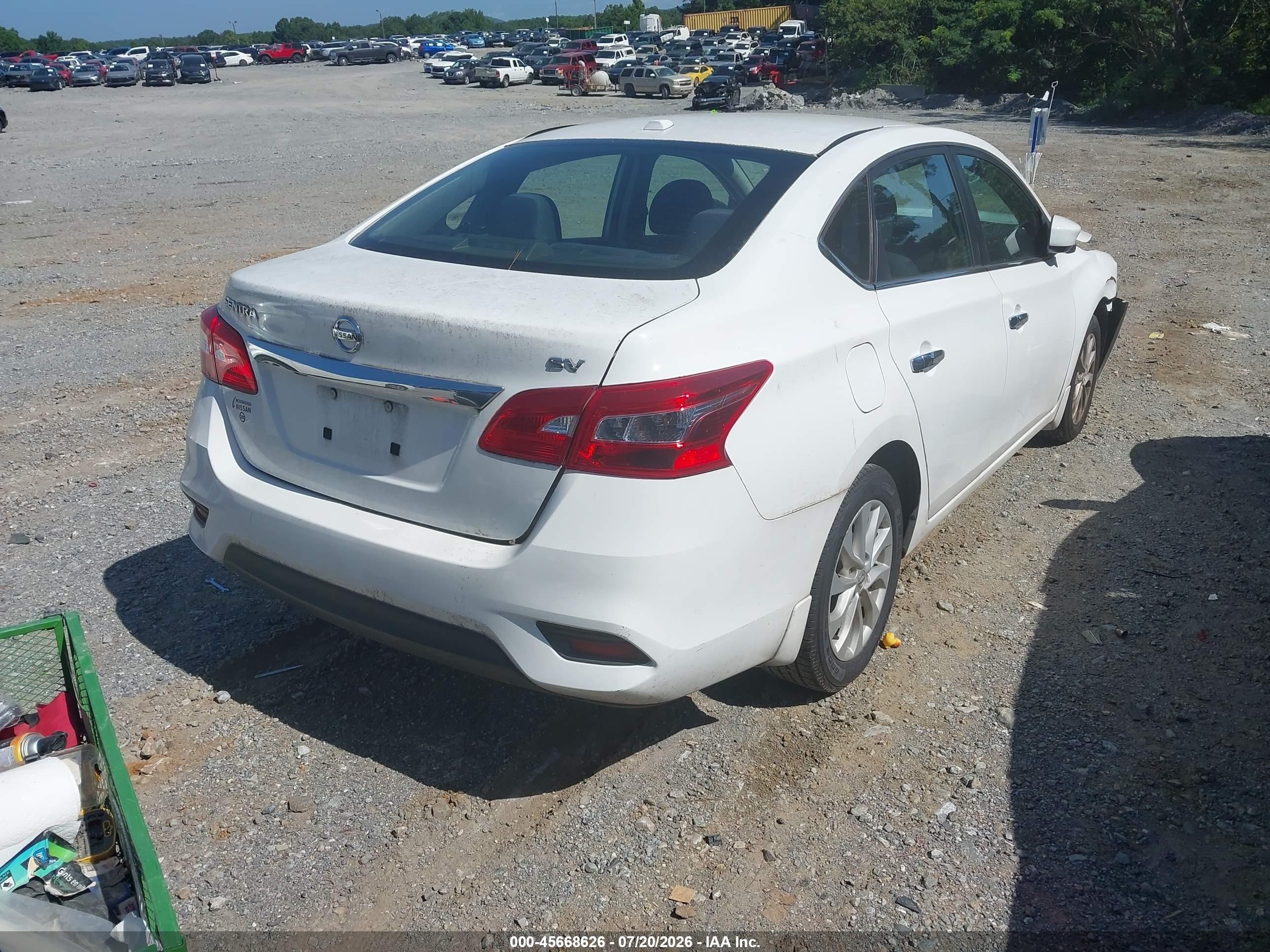 2019 Nissan Sentra Sv Белый vin: 3N1AB7AP2KL608596