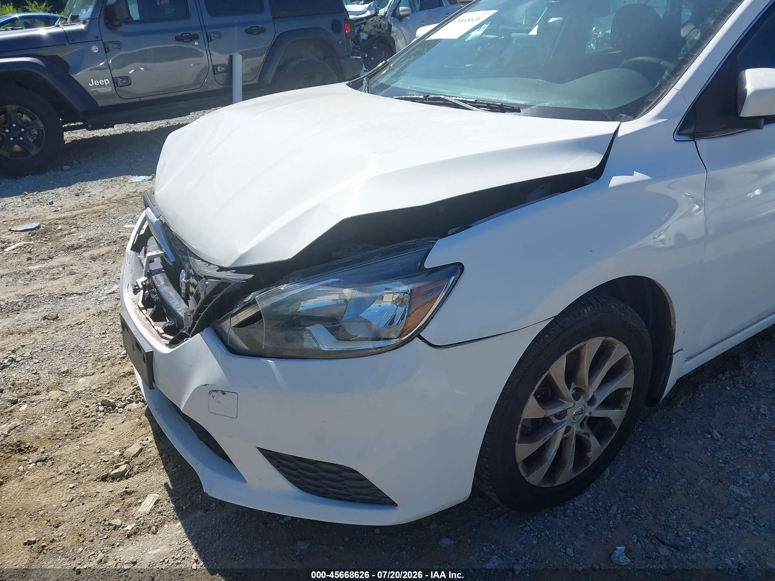 2019 Nissan Sentra Sv Белый vin: 3N1AB7AP2KL608596