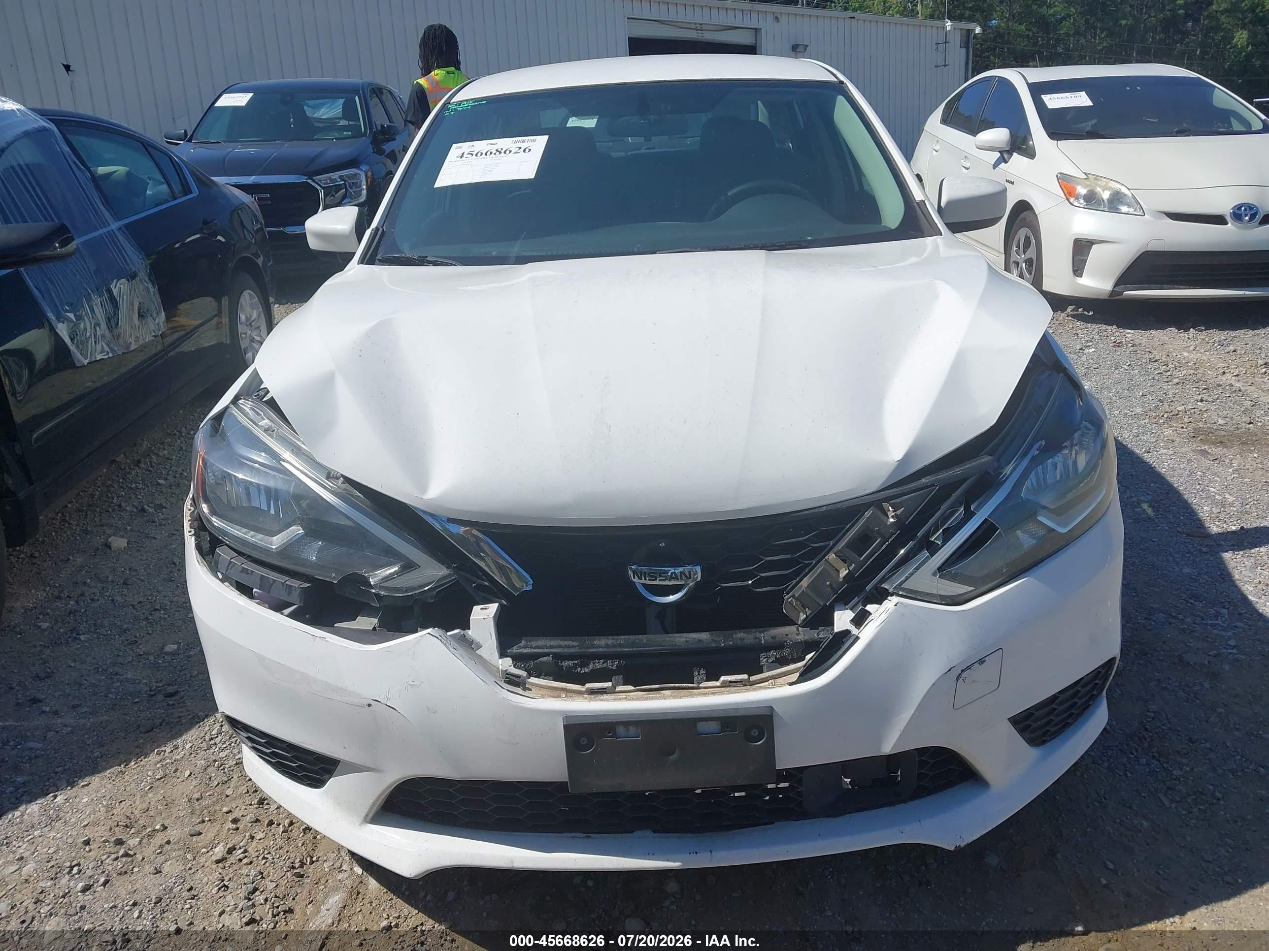 2019 Nissan Sentra Sv Белый vin: 3N1AB7AP2KL608596
