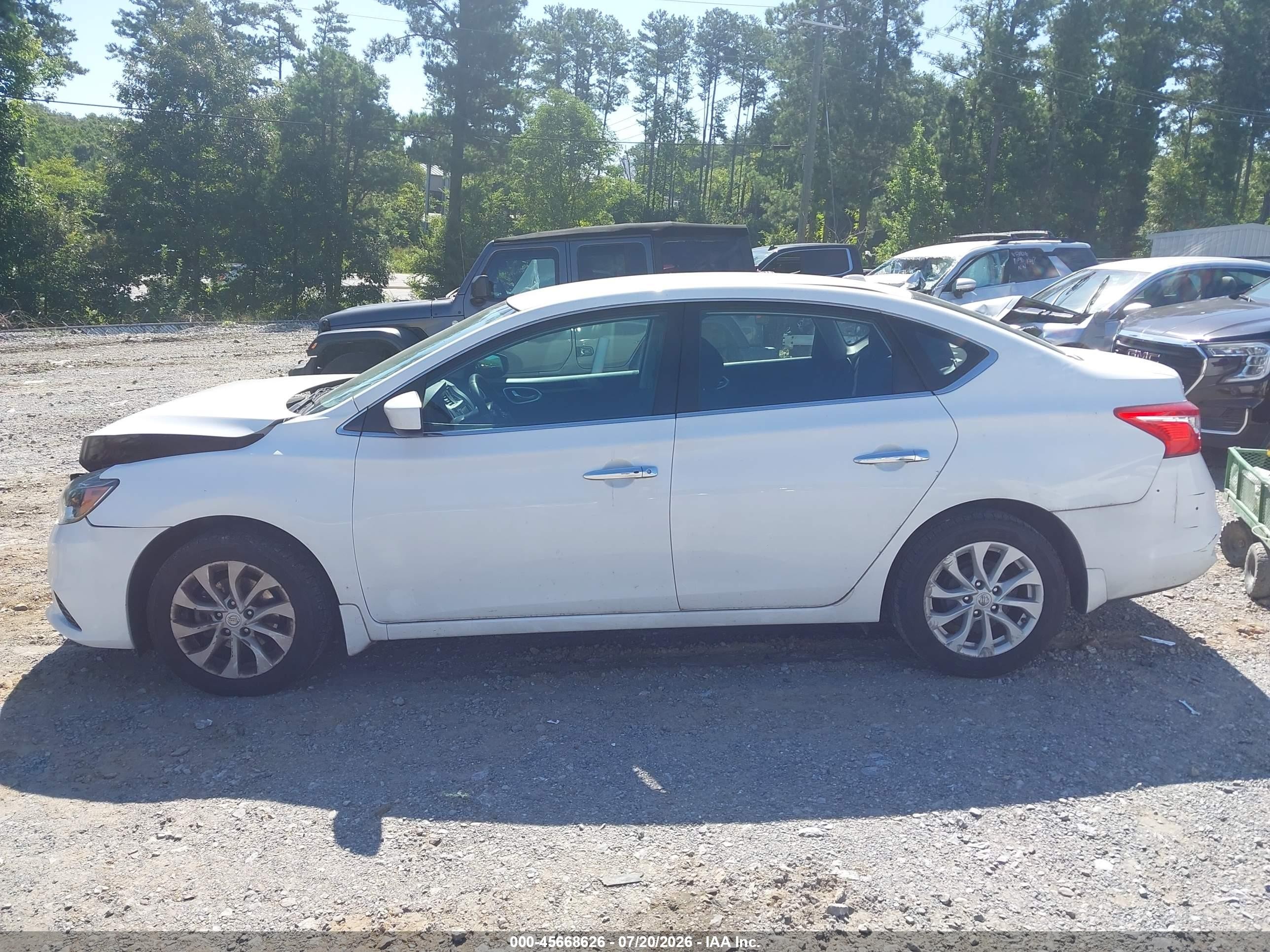 2019 Nissan Sentra Sv Белый vin: 3N1AB7AP2KL608596