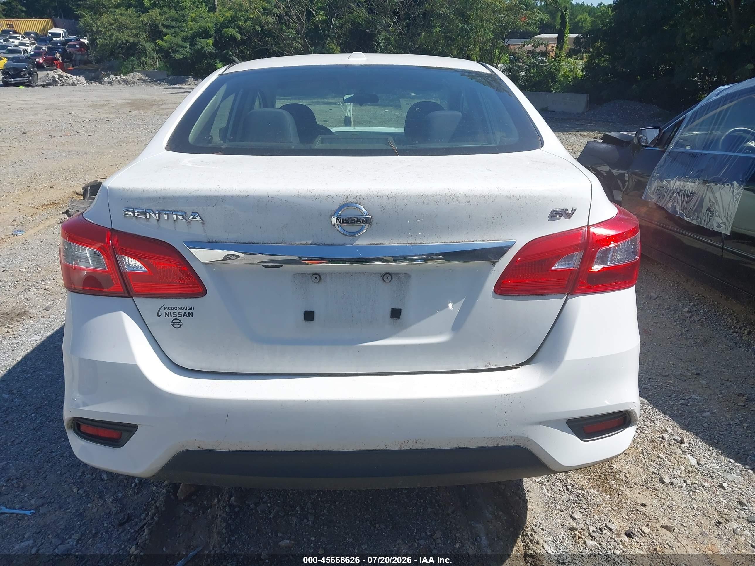 2019 Nissan Sentra Sv Белый vin: 3N1AB7AP2KL608596