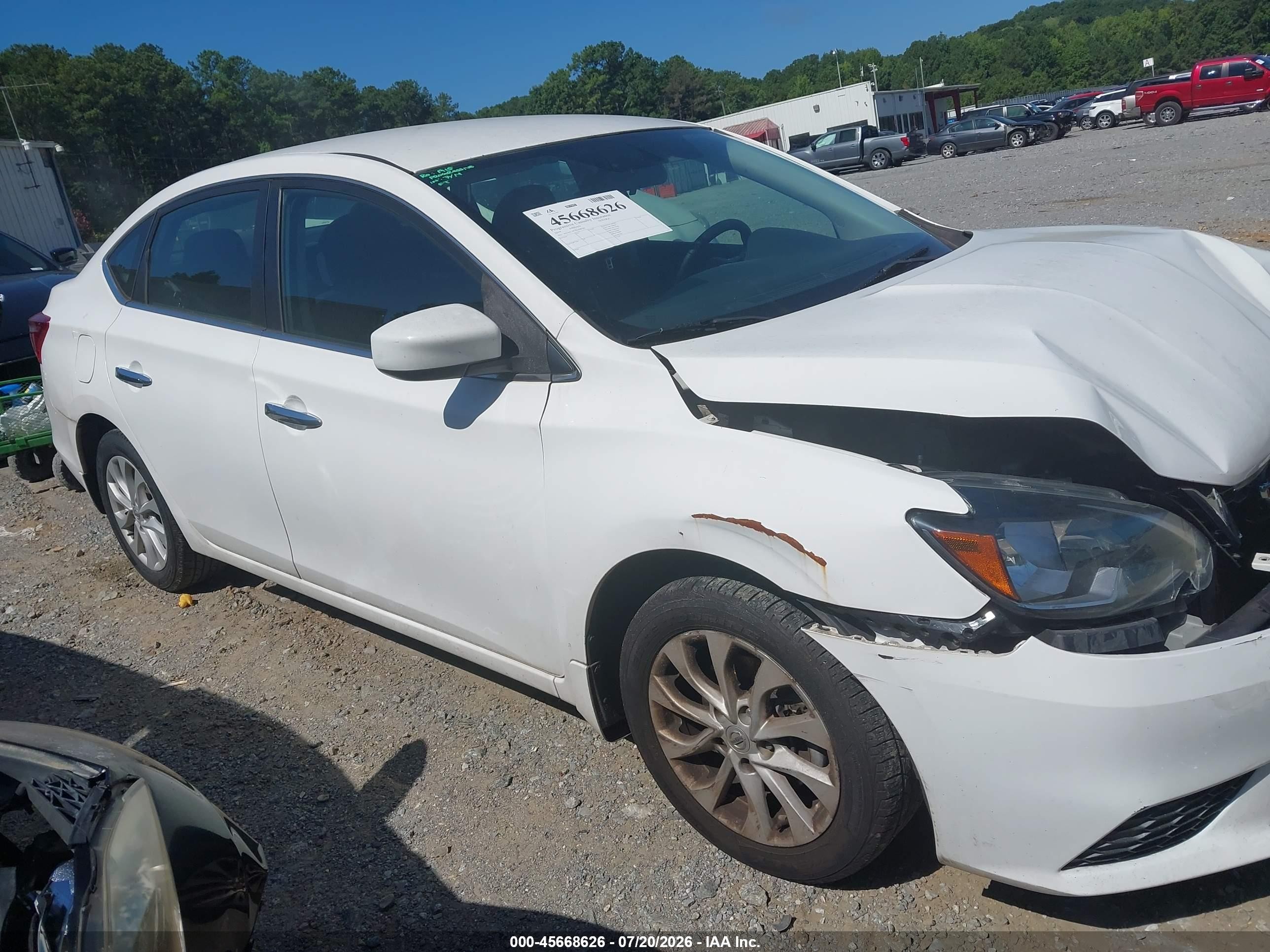 2019 Nissan Sentra Sv Белый vin: 3N1AB7AP2KL608596