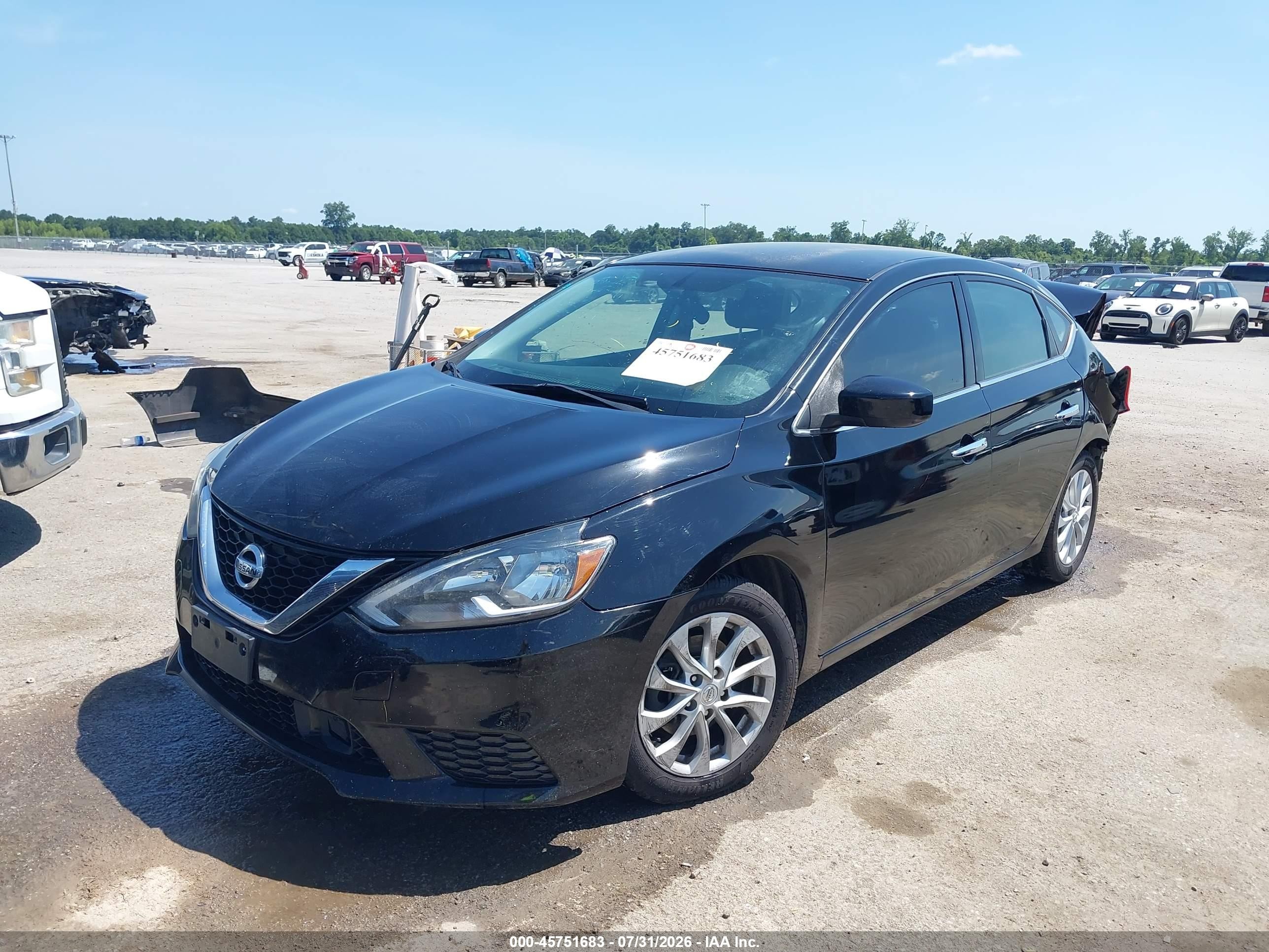 2019 Nissan Sentra Sv Black vin: 3N1AB7AP2KY370591