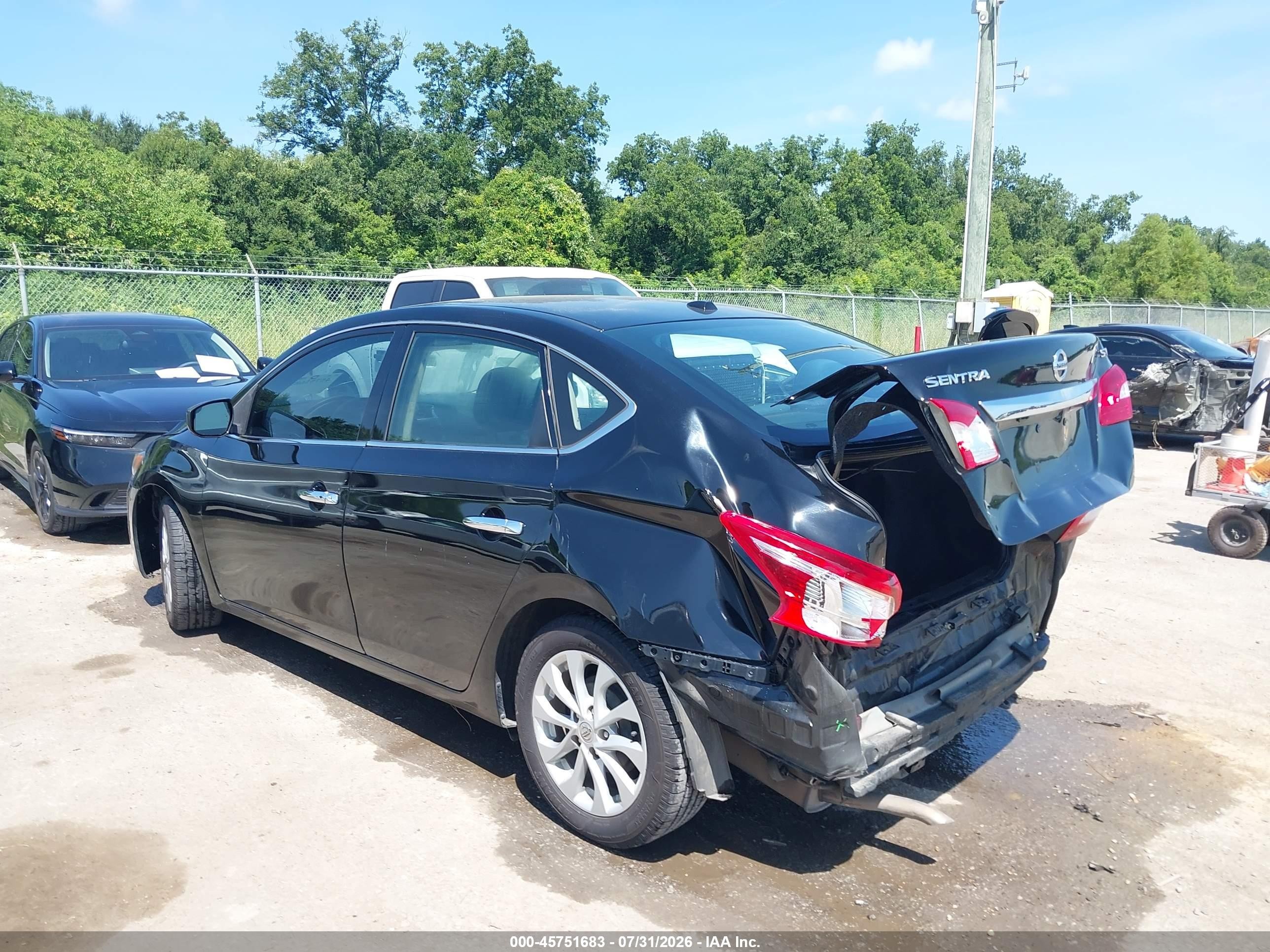 2019 Nissan Sentra Sv Black vin: 3N1AB7AP2KY370591