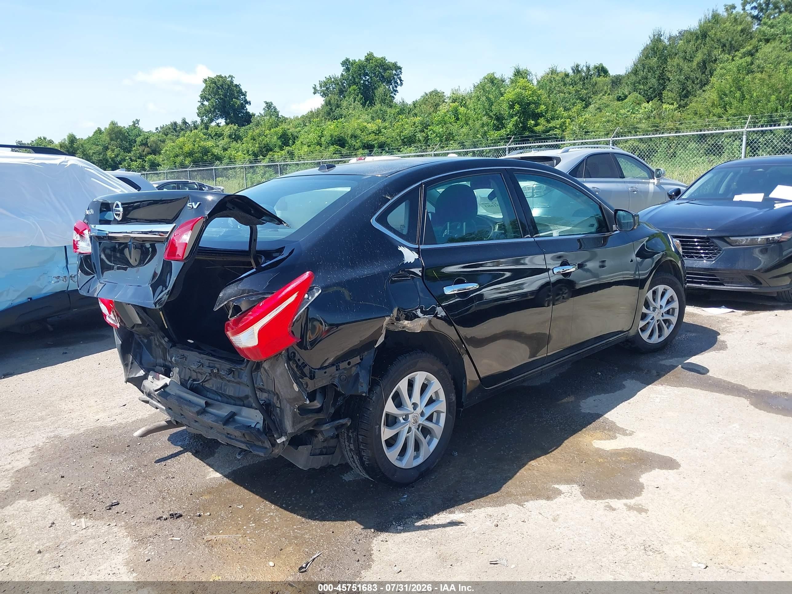 2019 Nissan Sentra Sv Black vin: 3N1AB7AP2KY370591