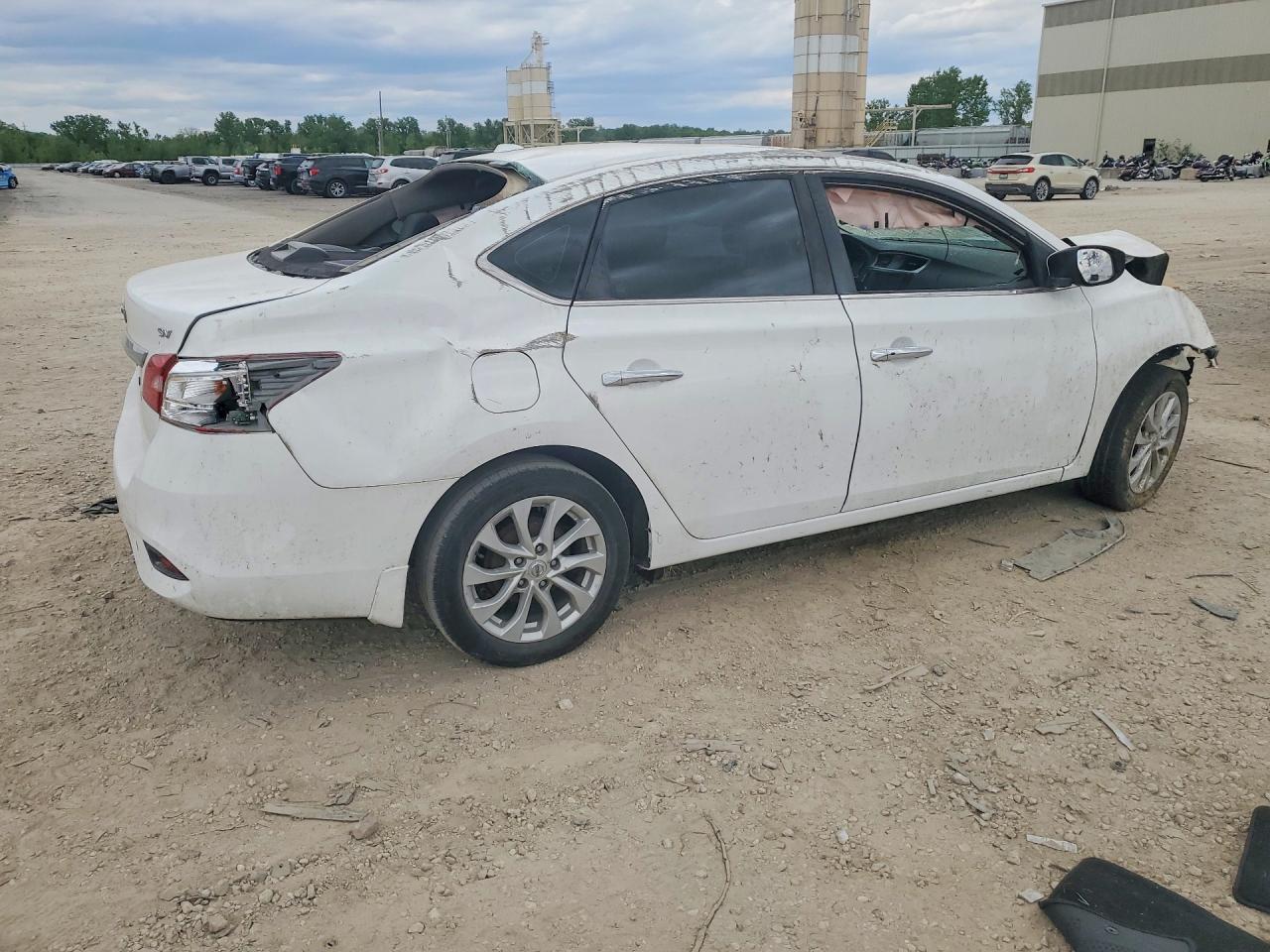 2019 Nissan Sentra Sv White vin: 3N1AB7AP2KY375984