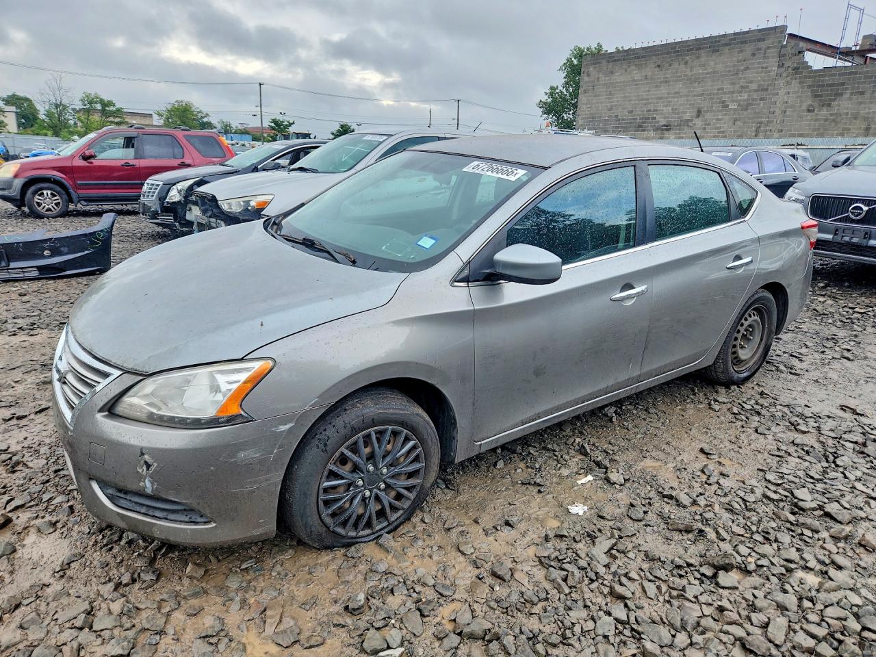 2013 Nissan Sentra S Серый vin: 3N1AB7AP3DL613812